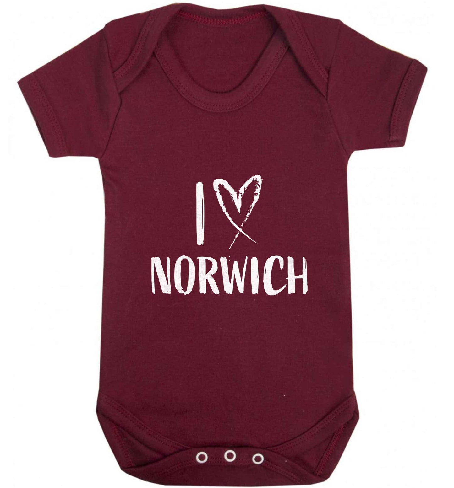 I love Norwich baby vest maroon 18-24 months