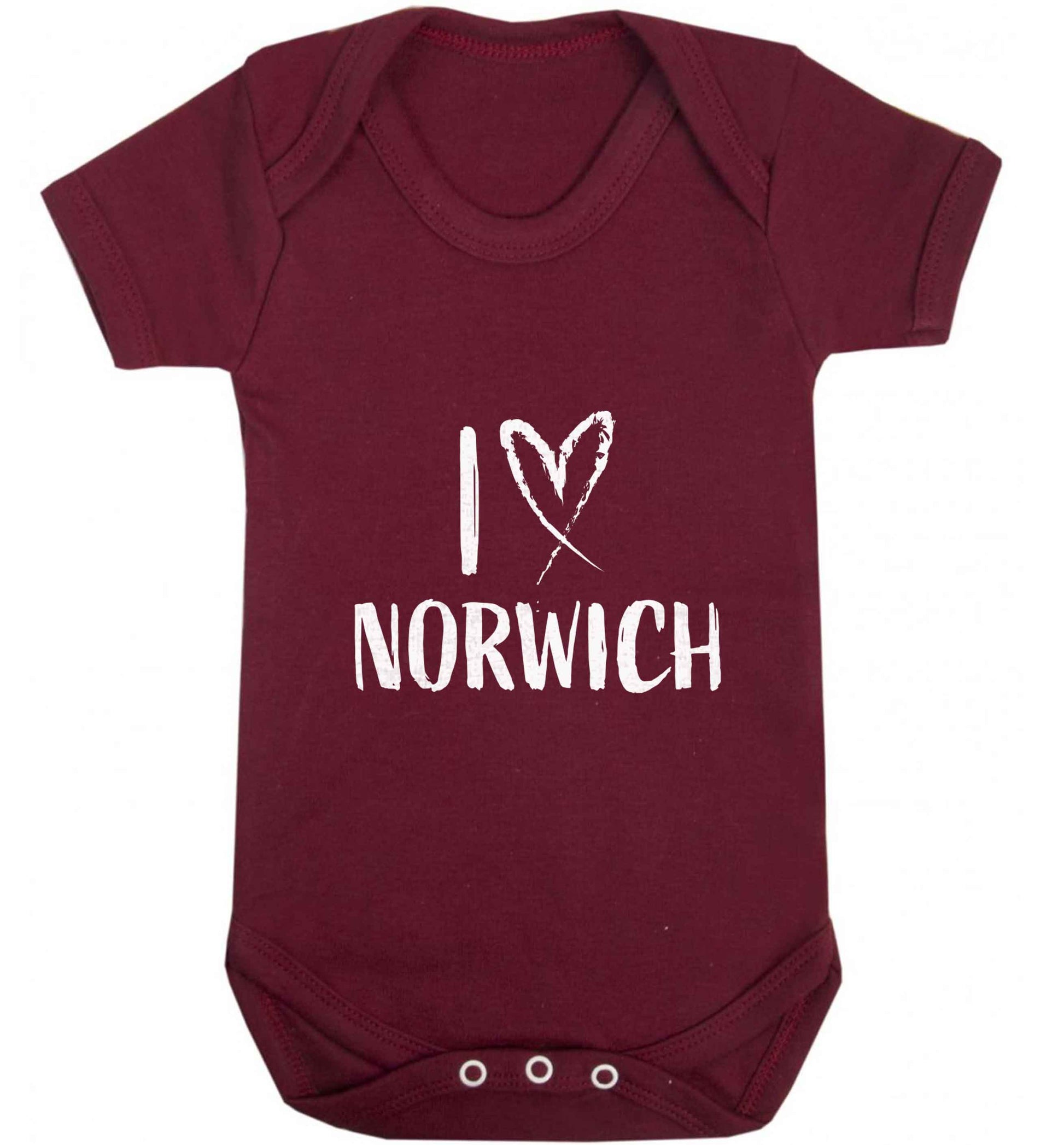 I love Norwich baby vest maroon 18-24 months