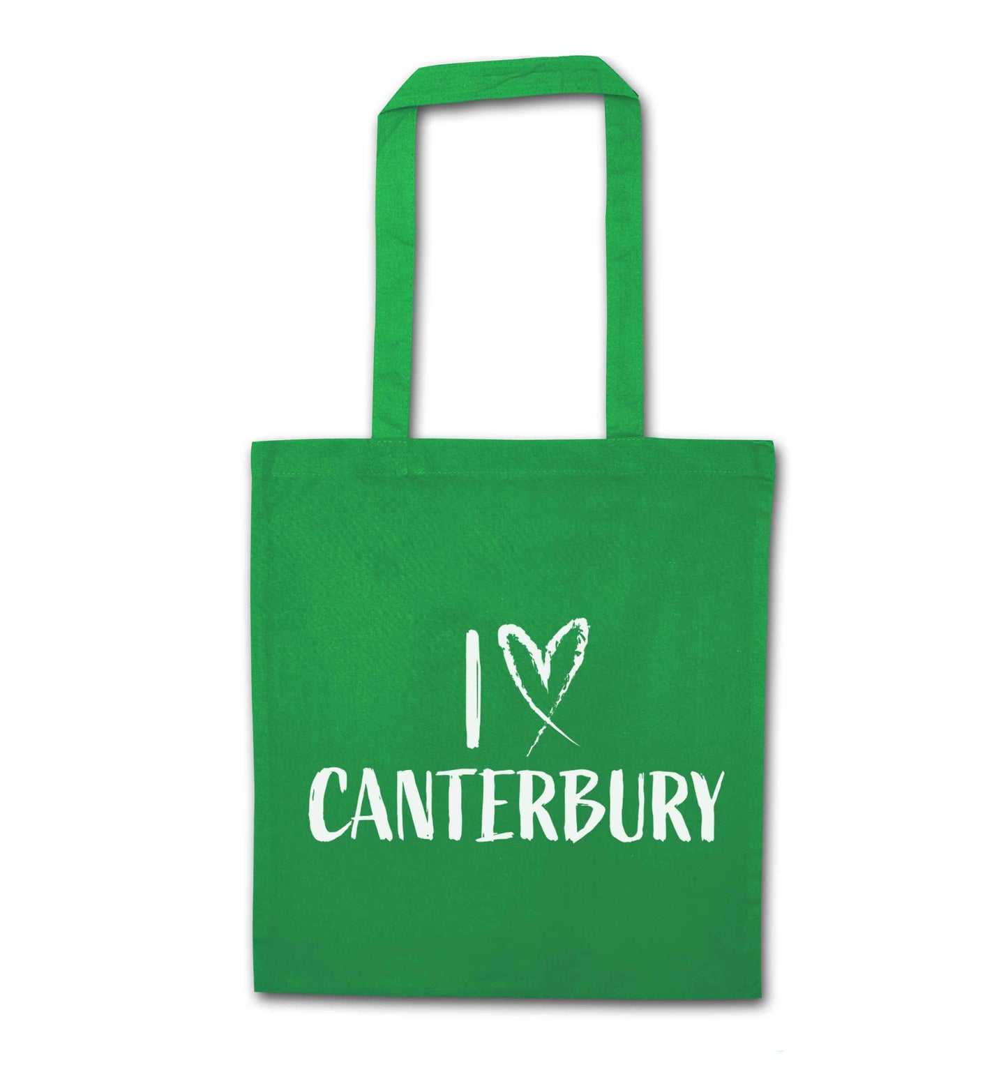 I love Canterbury green tote bag