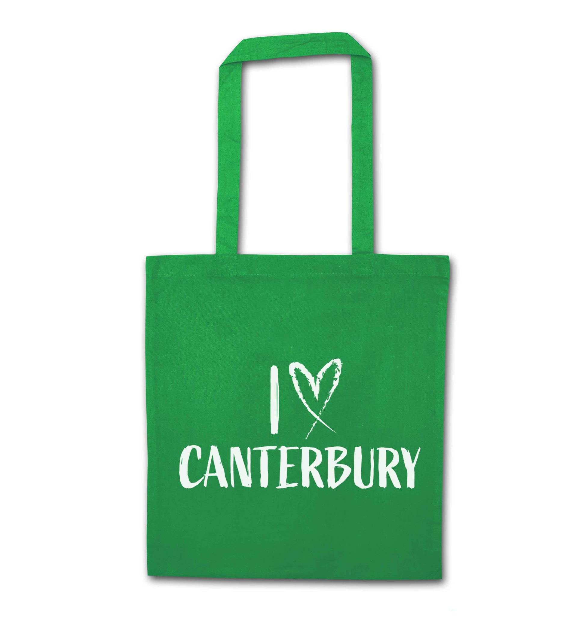 I love Canterbury green tote bag