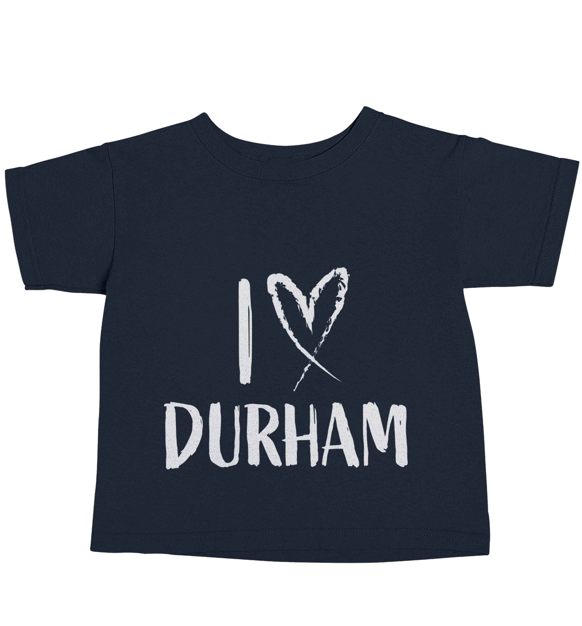 I love Durham navy baby toddler Tshirt 2 Years