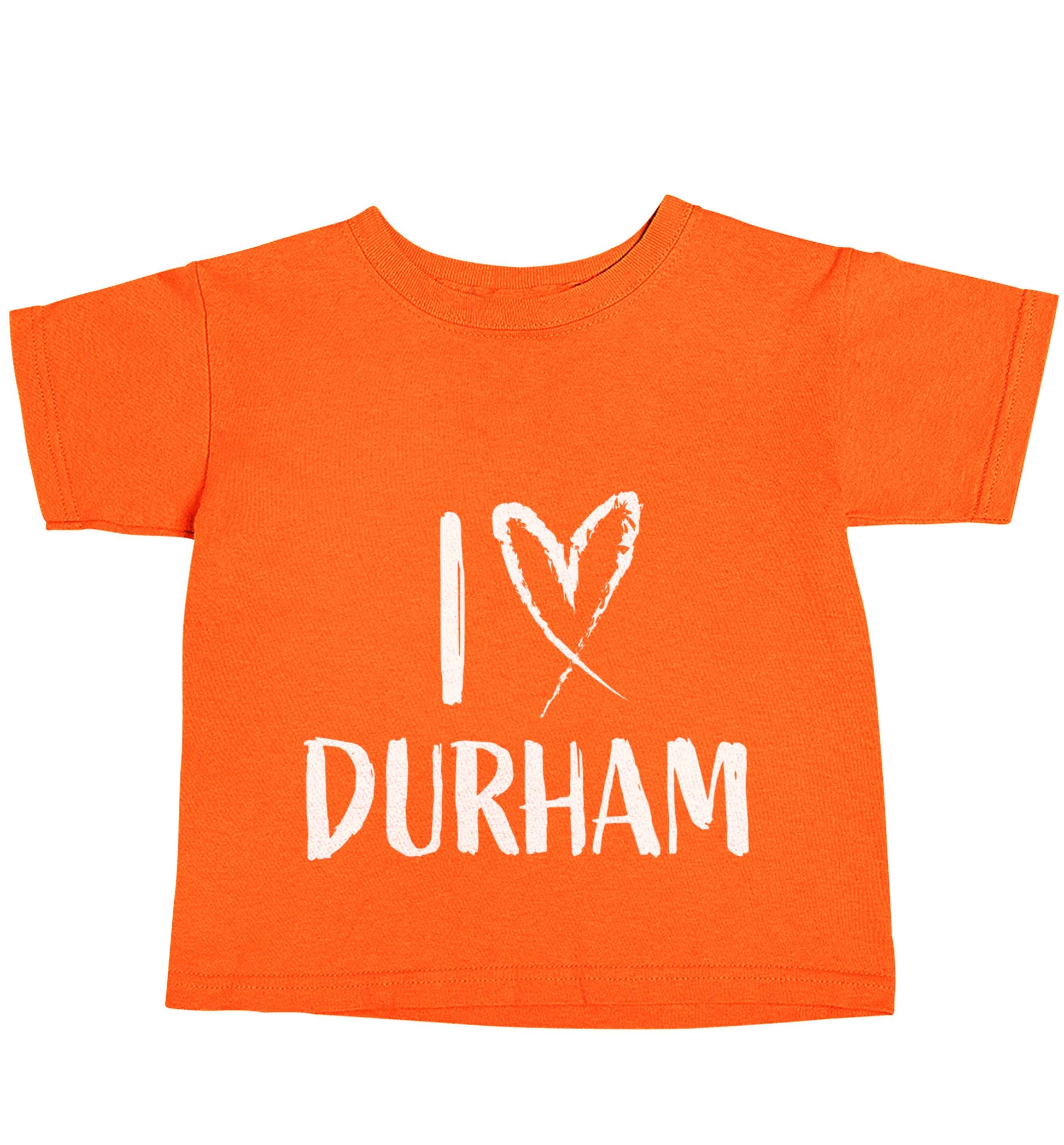 I love Durham orange baby toddler Tshirt 2 Years