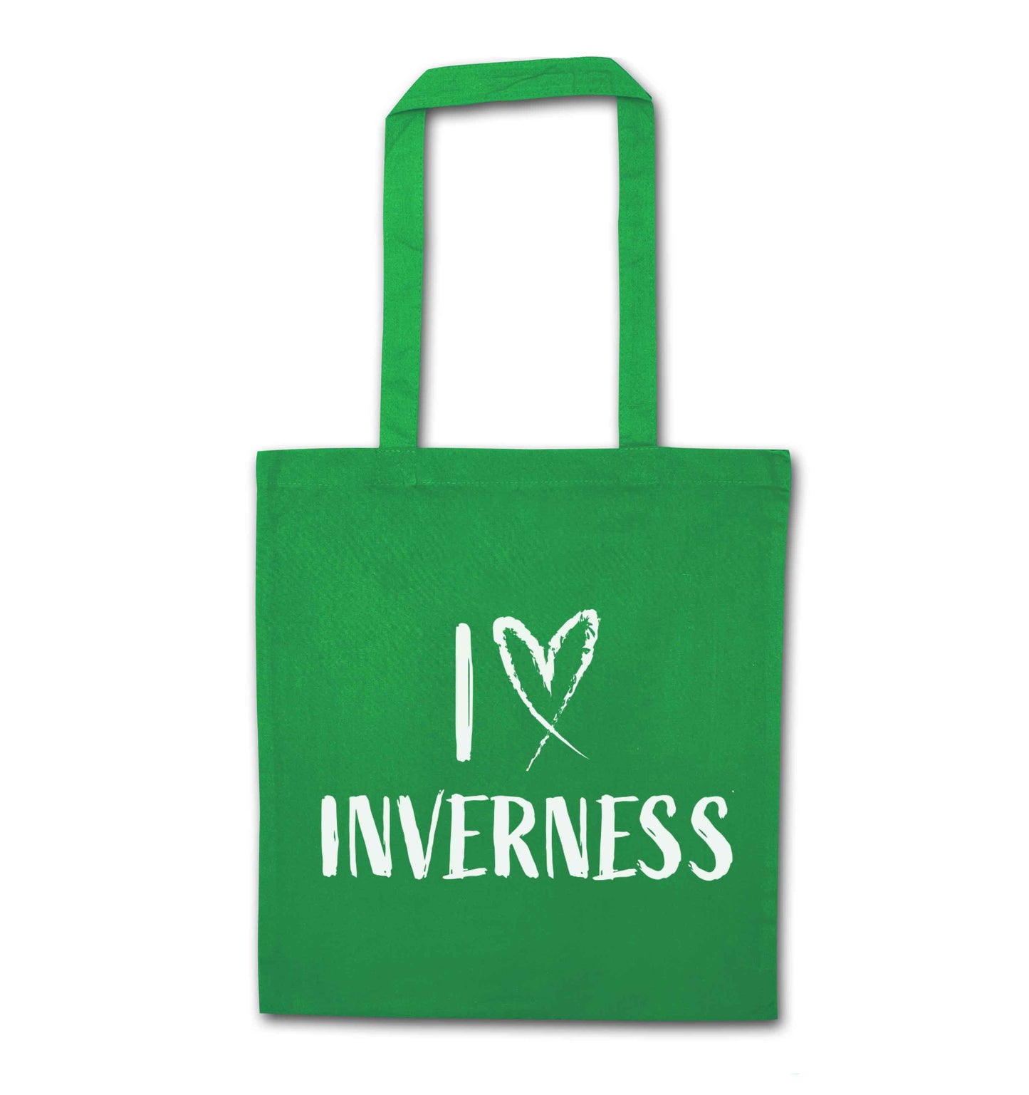 I love Inverness green tote bag