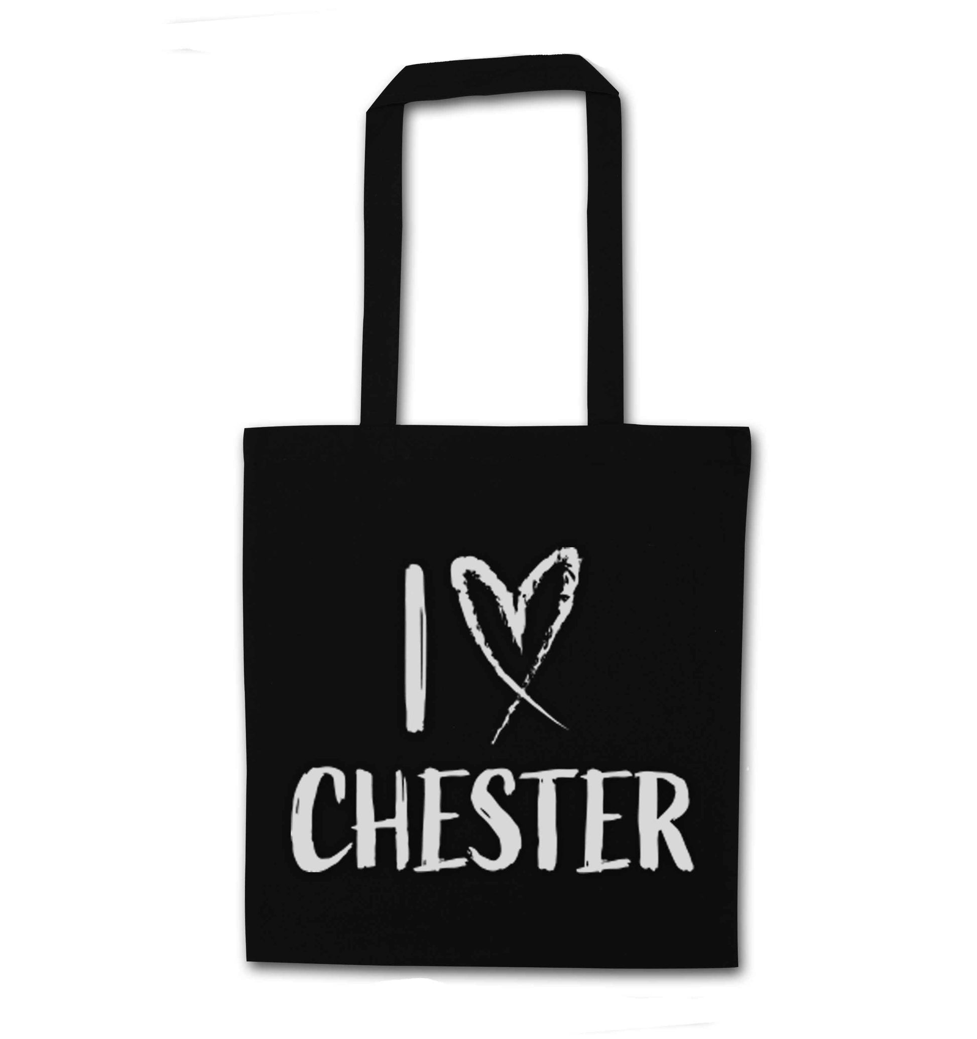 I love Chester black tote bag