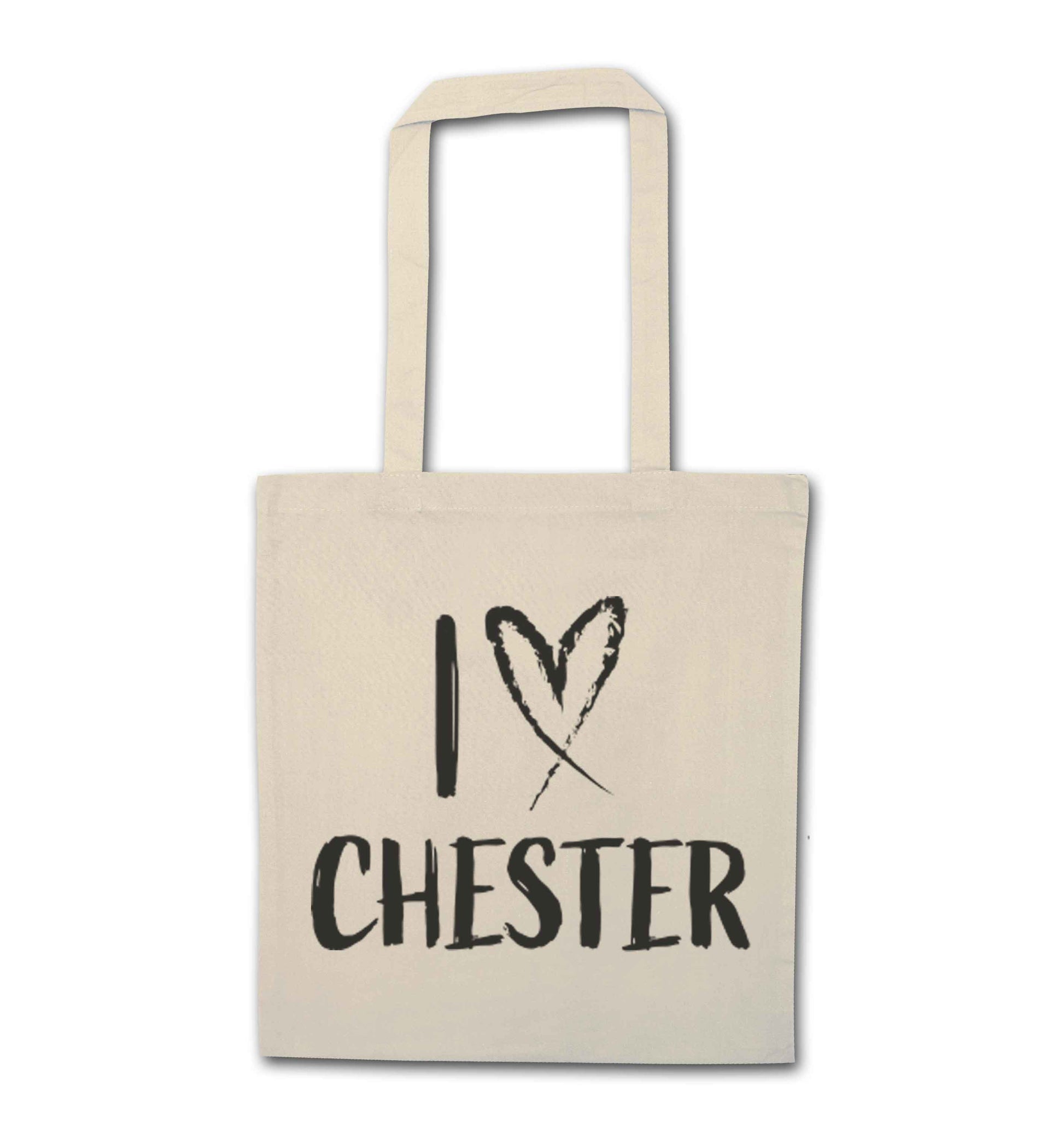 I love Chester natural tote bag