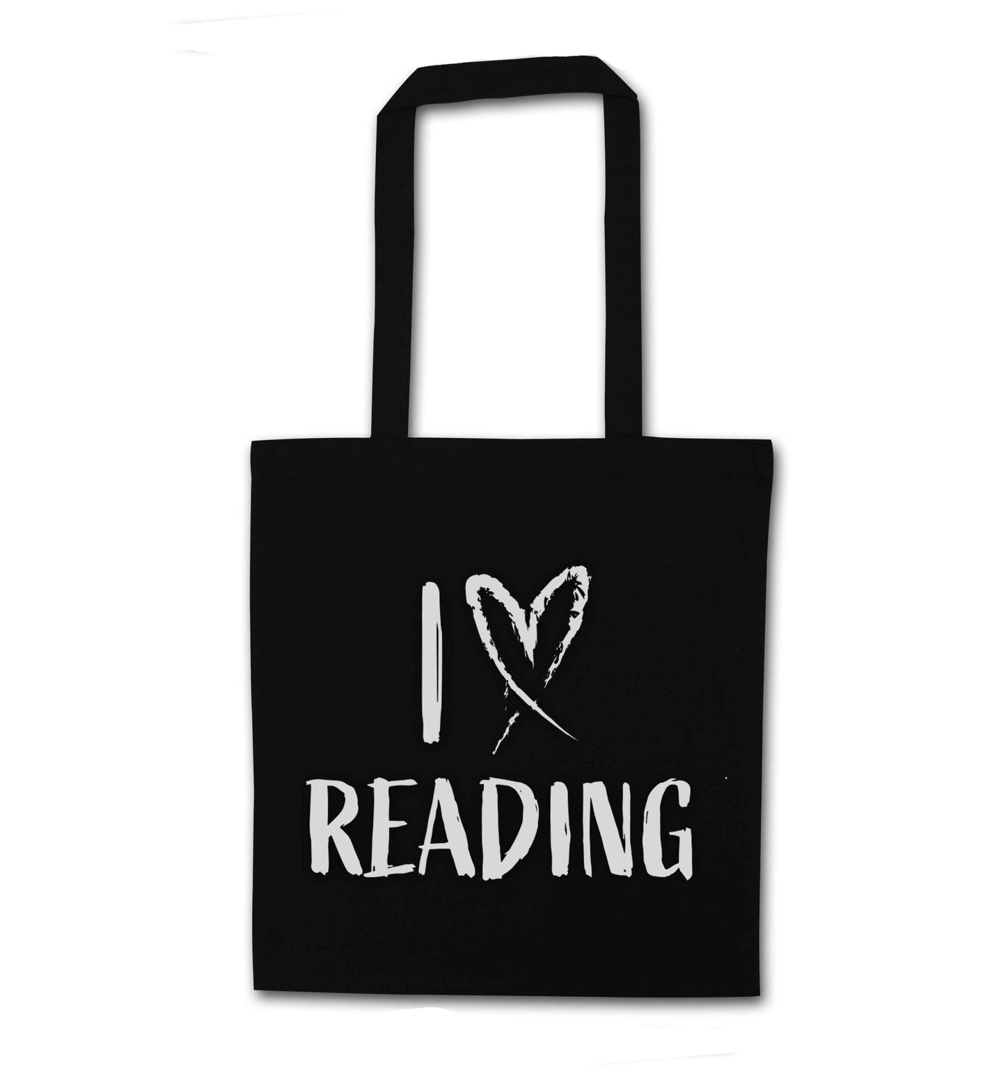 I love Reading black tote bag
