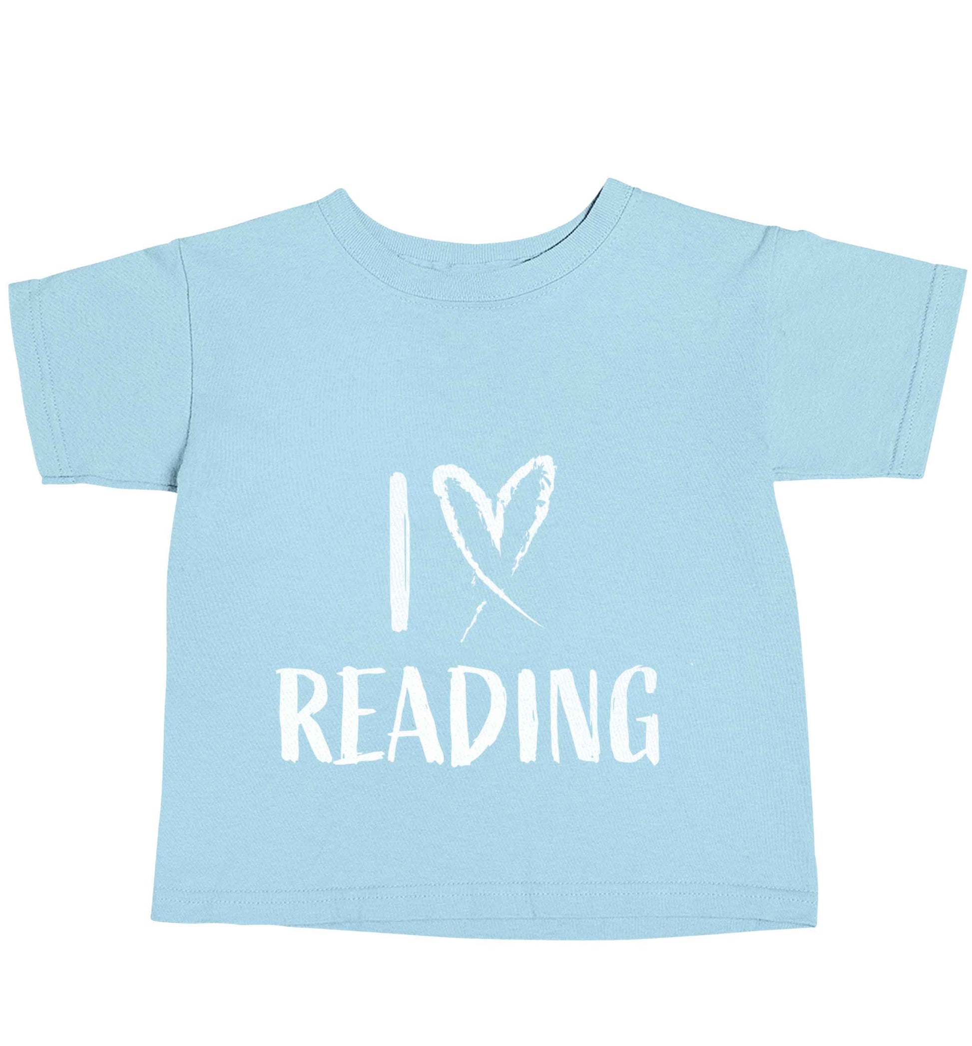 I love Reading light blue baby toddler Tshirt 2 Years