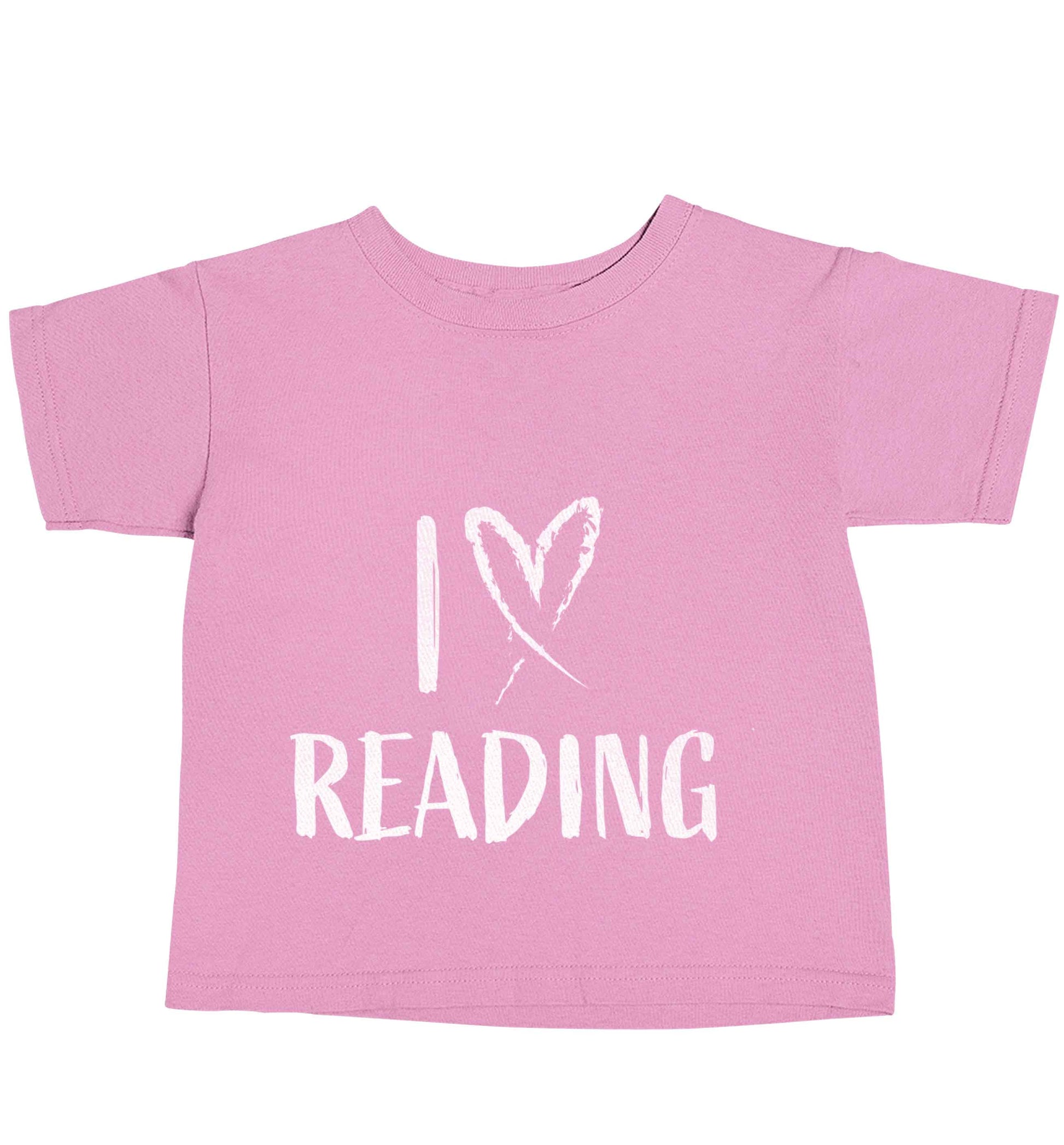 I love Reading light pink baby toddler Tshirt 2 Years