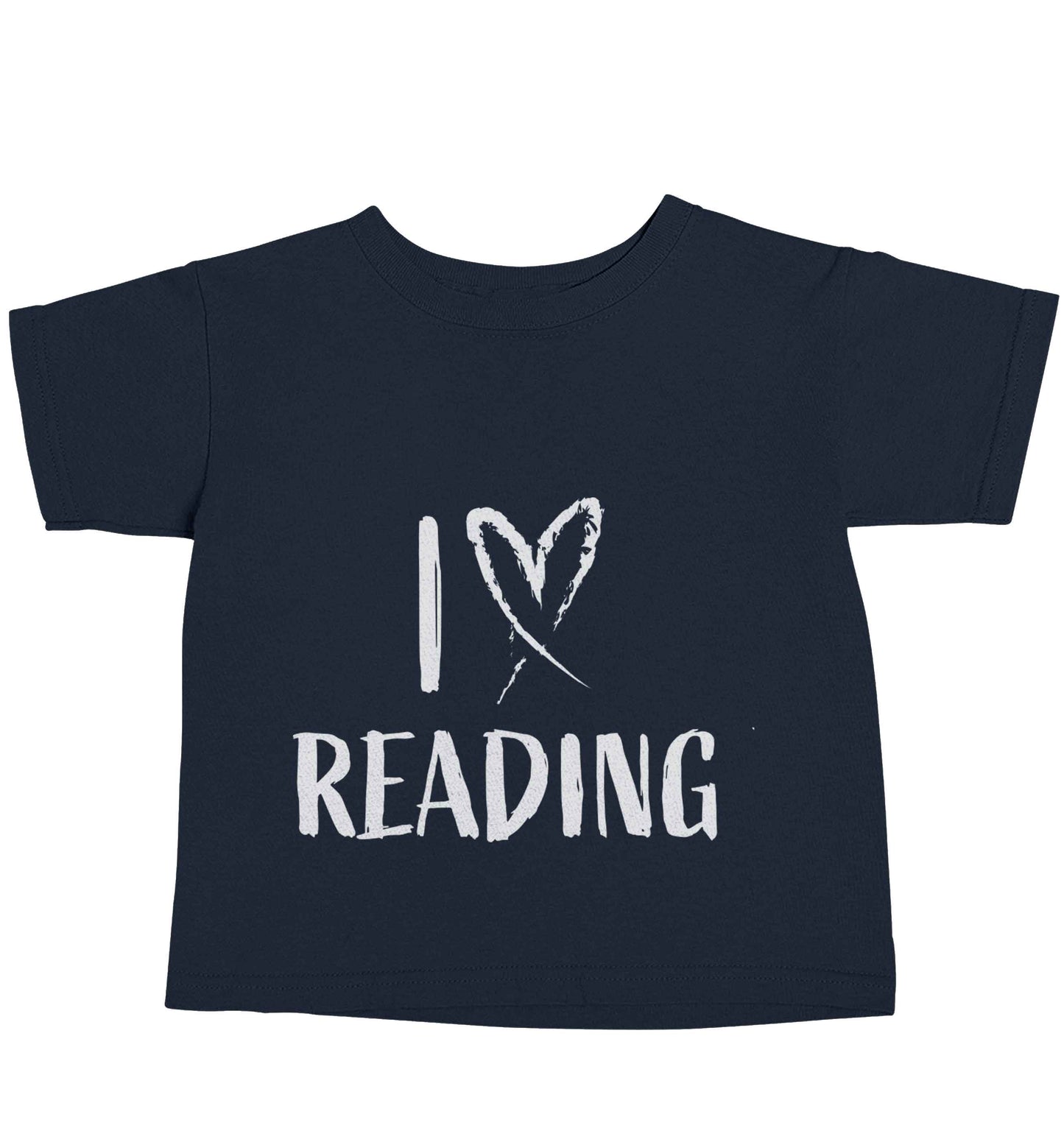 I love Reading navy baby toddler Tshirt 2 Years