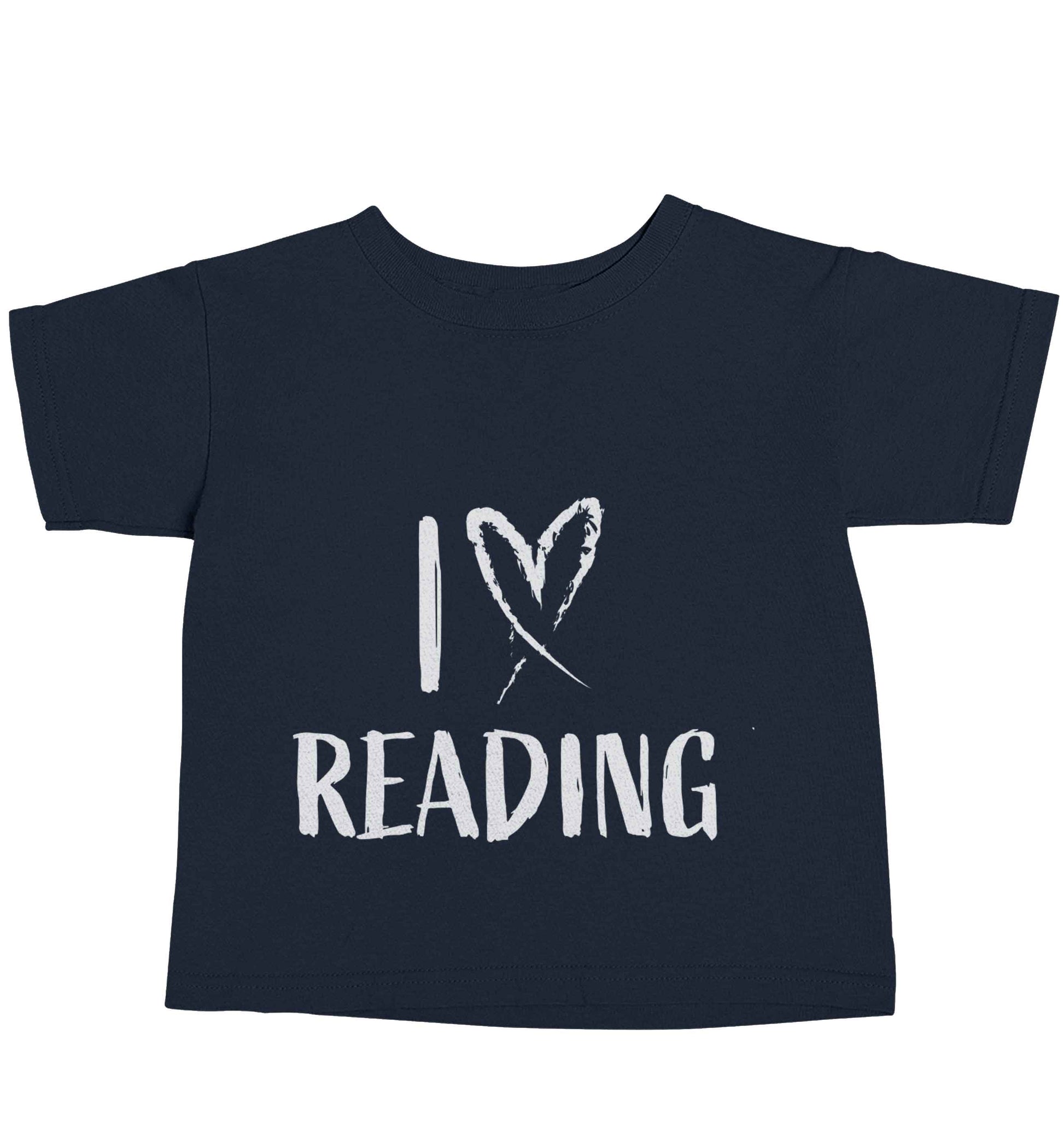 I love Reading navy baby toddler Tshirt 2 Years