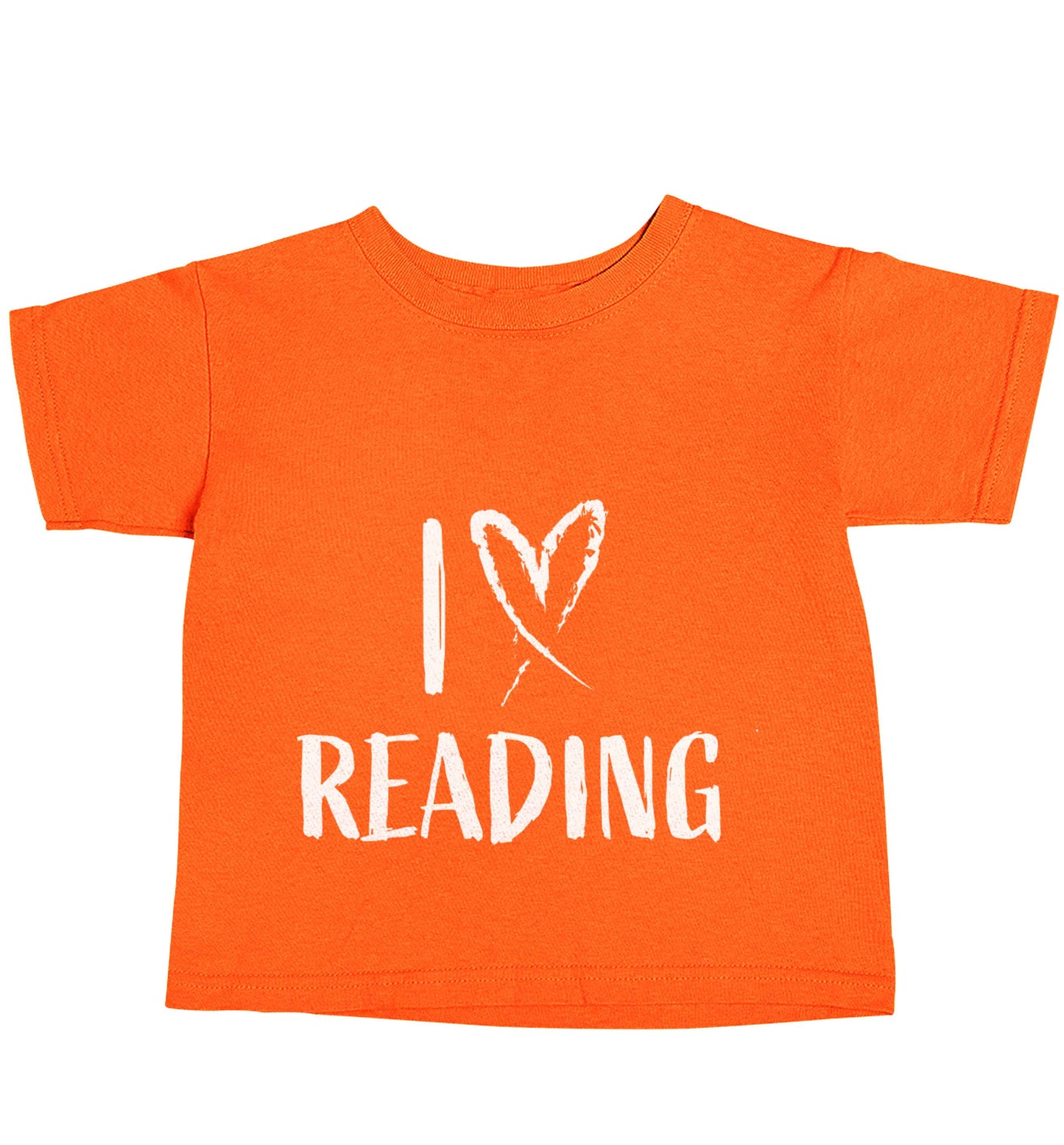 I love Reading orange baby toddler Tshirt 2 Years