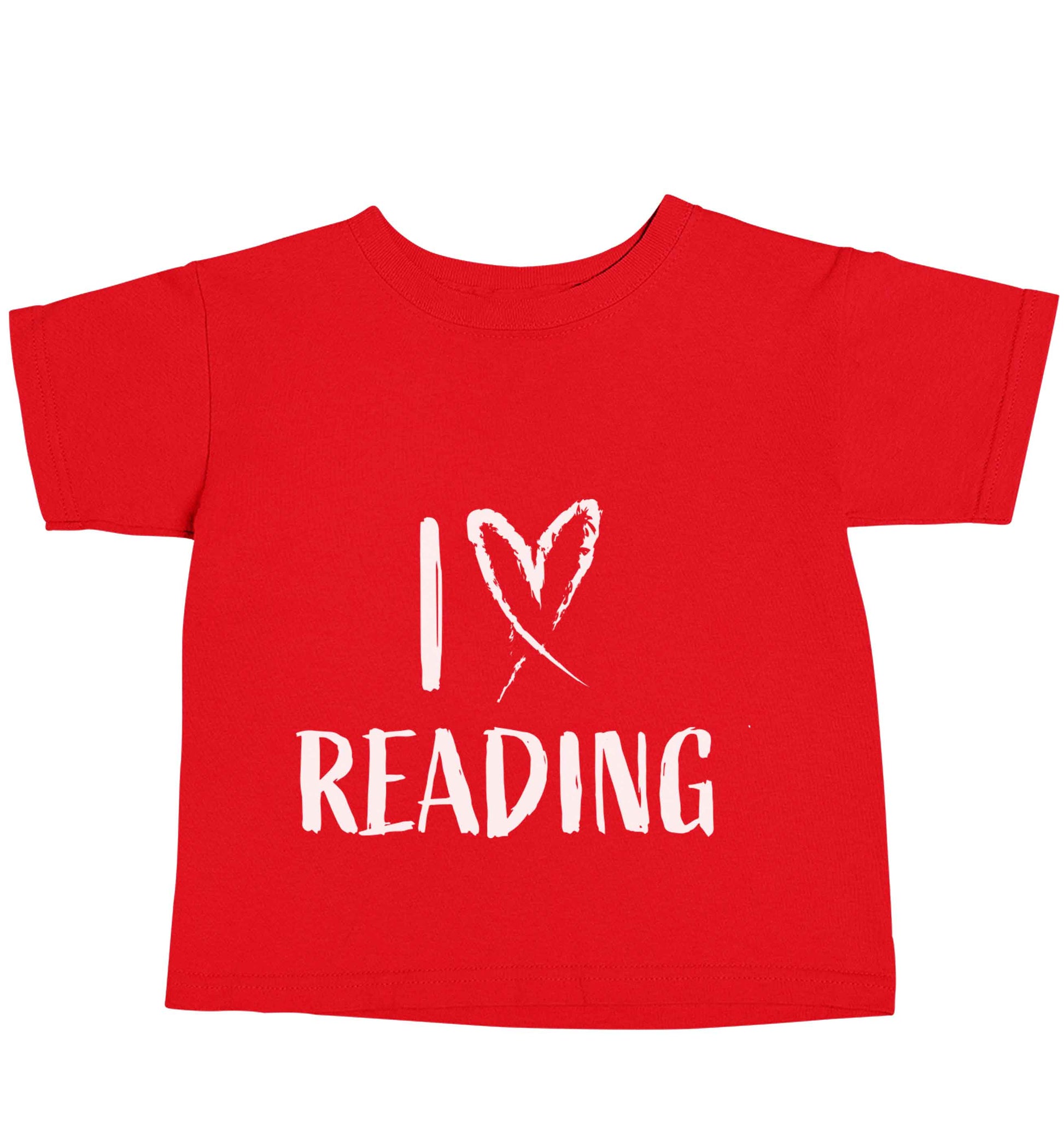 I love Reading red baby toddler Tshirt 2 Years