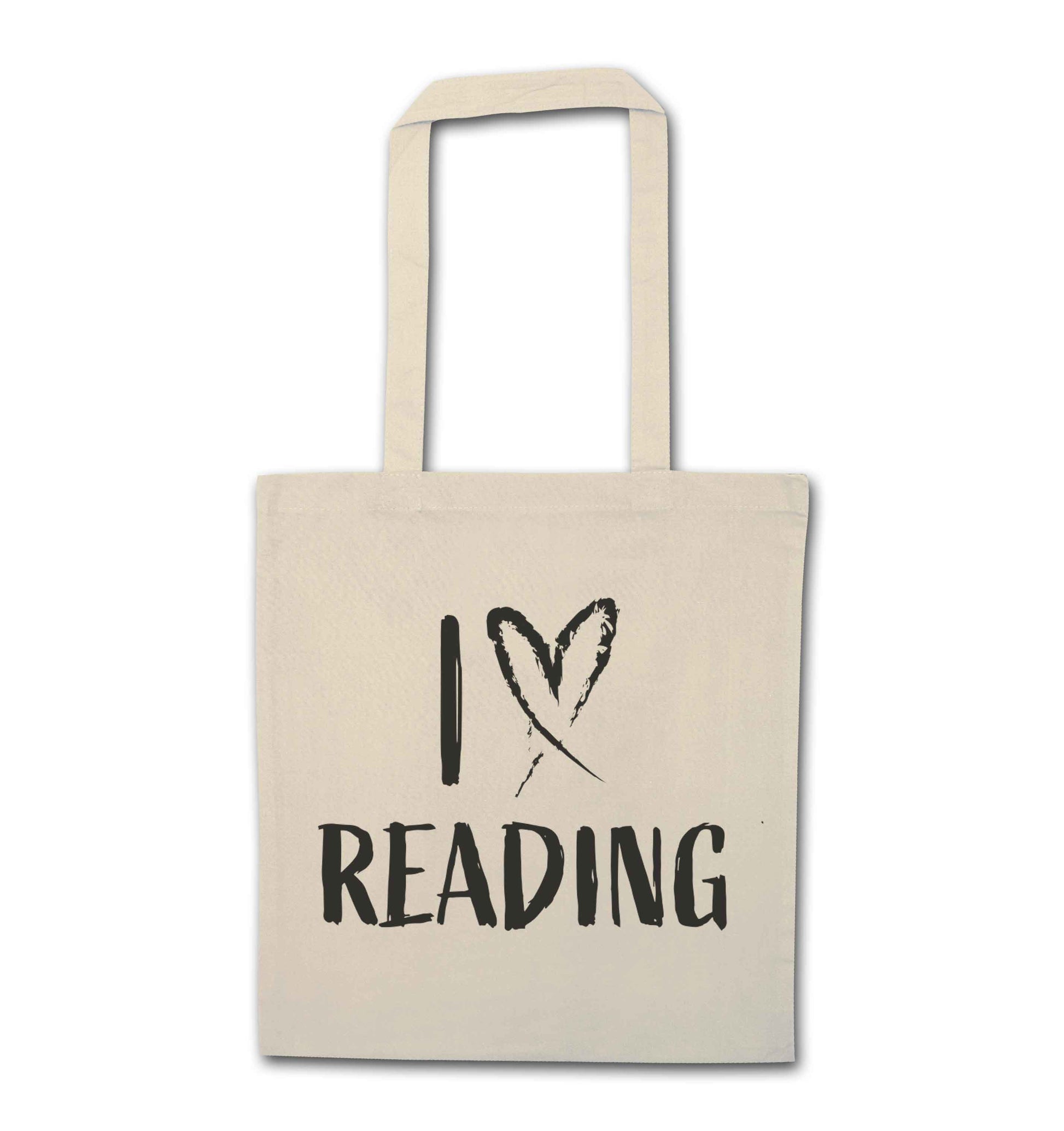 I love Reading natural tote bag