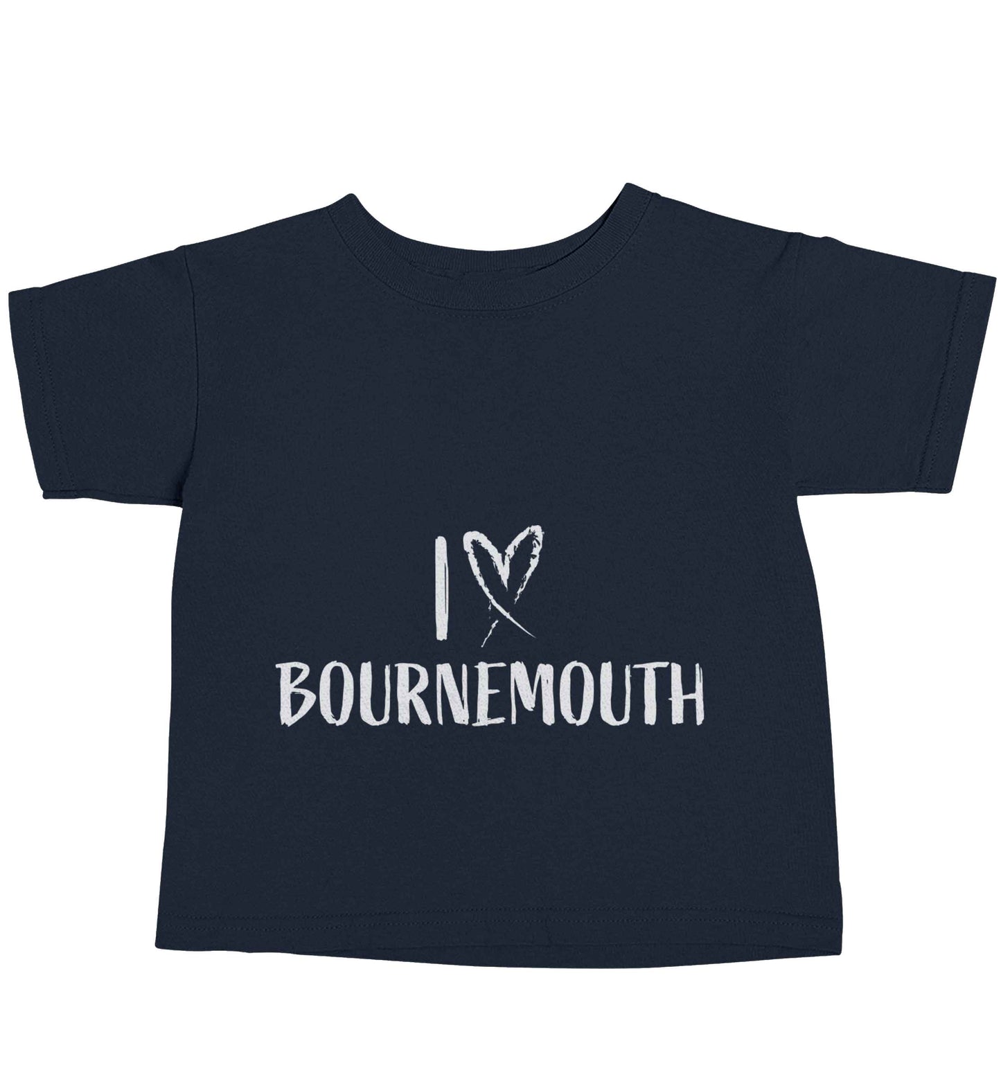 I love Bournemouth navy baby toddler Tshirt 2 Years