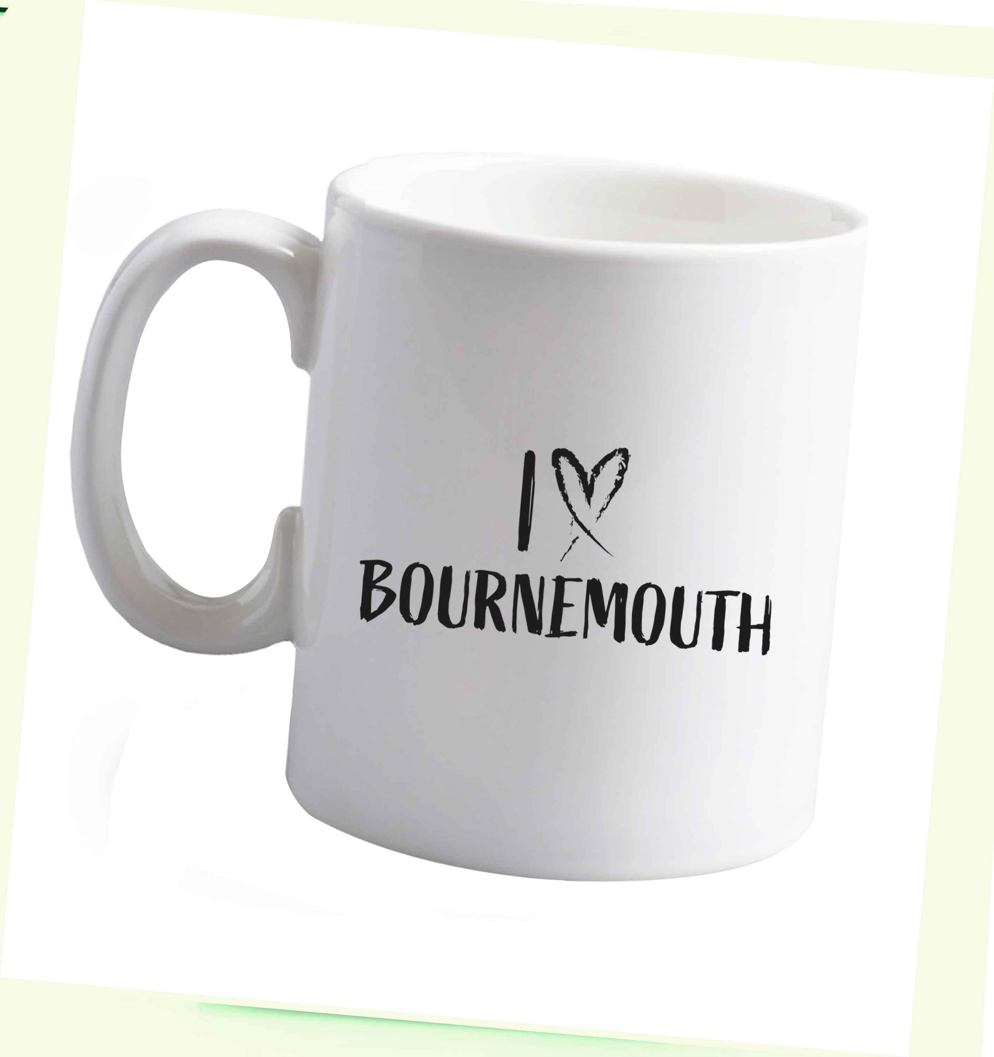 10 oz I love Bournemouth ceramic mug right handed