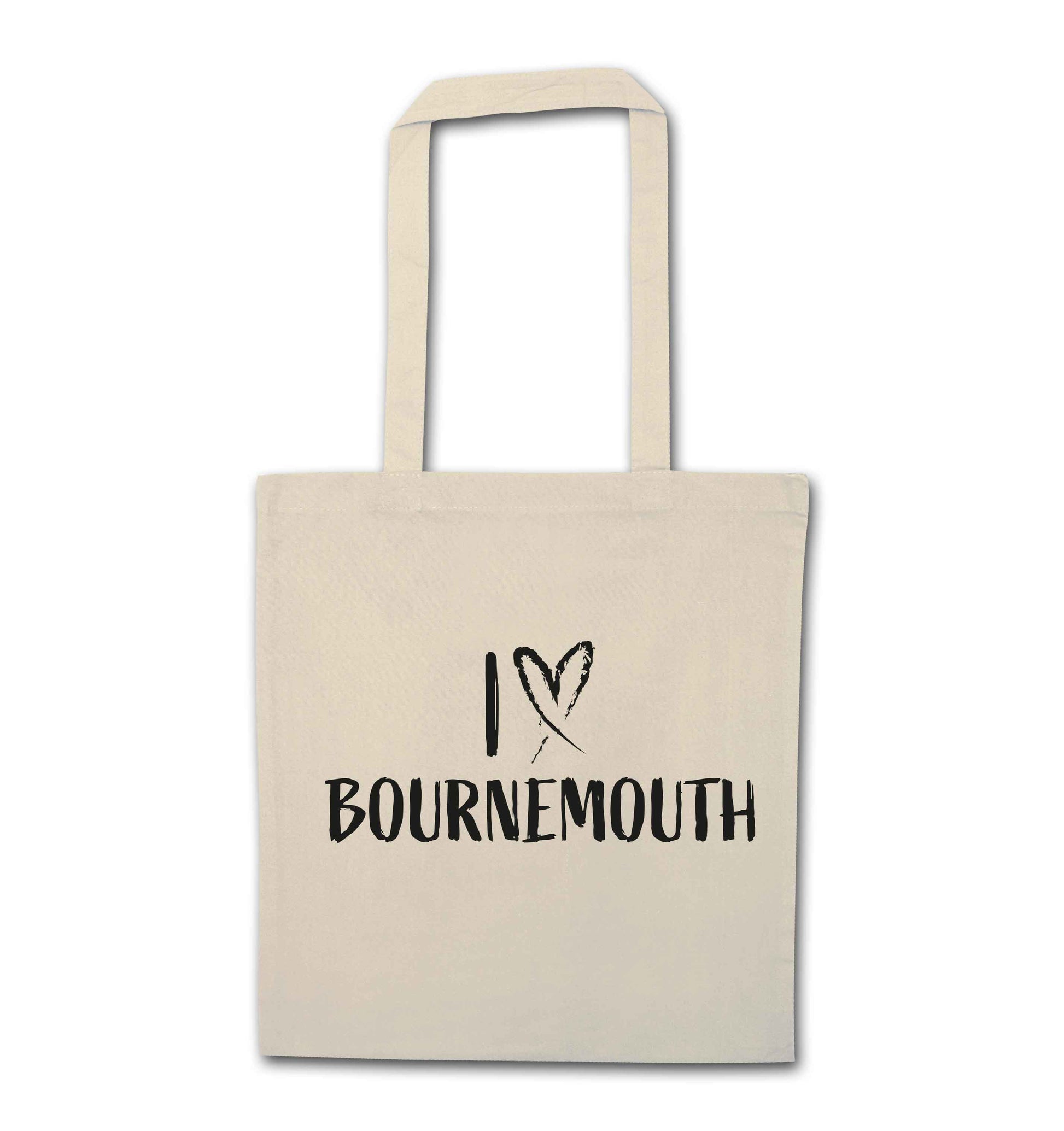 I love Bournemouth natural tote bag