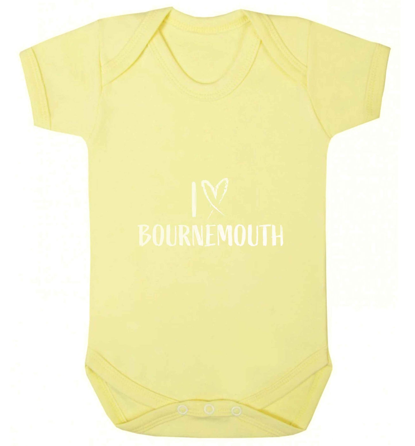 I love Bournemouth baby vest pale yellow 18-24 months