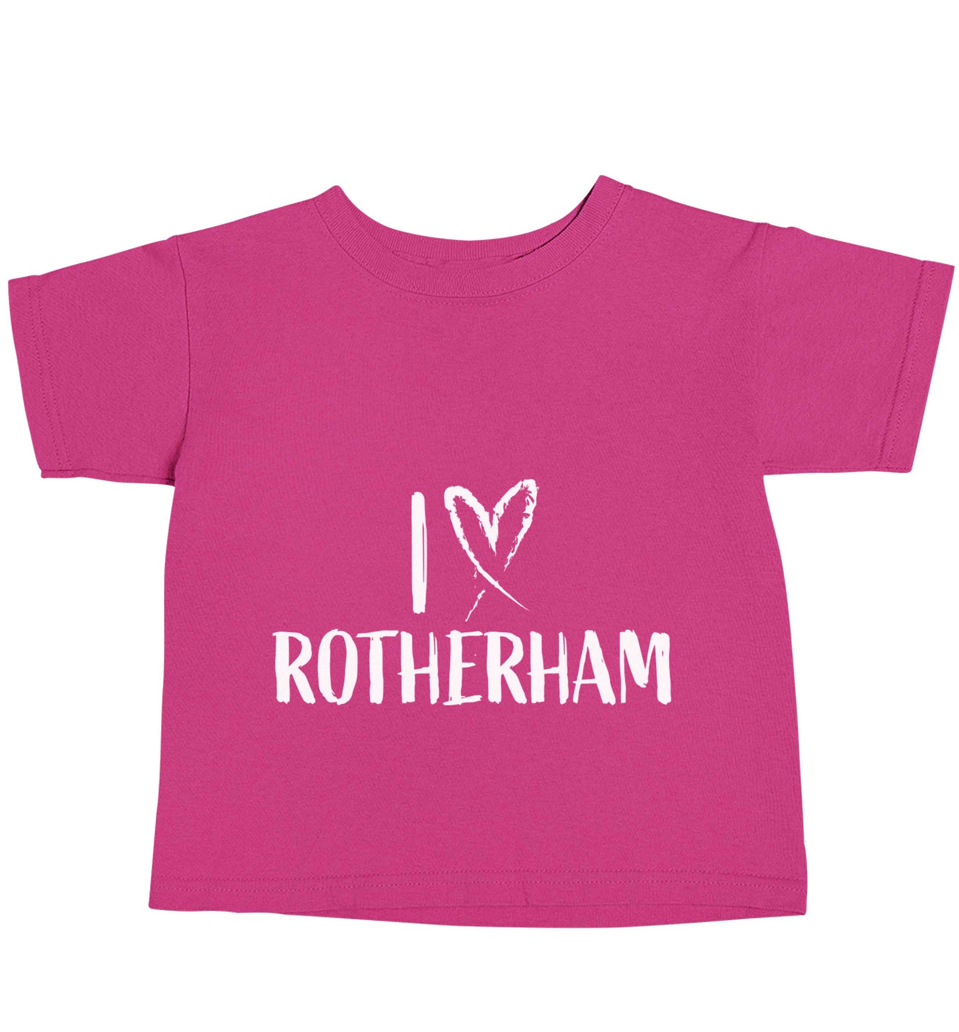 I love Rotherham pink baby toddler Tshirt 2 Years