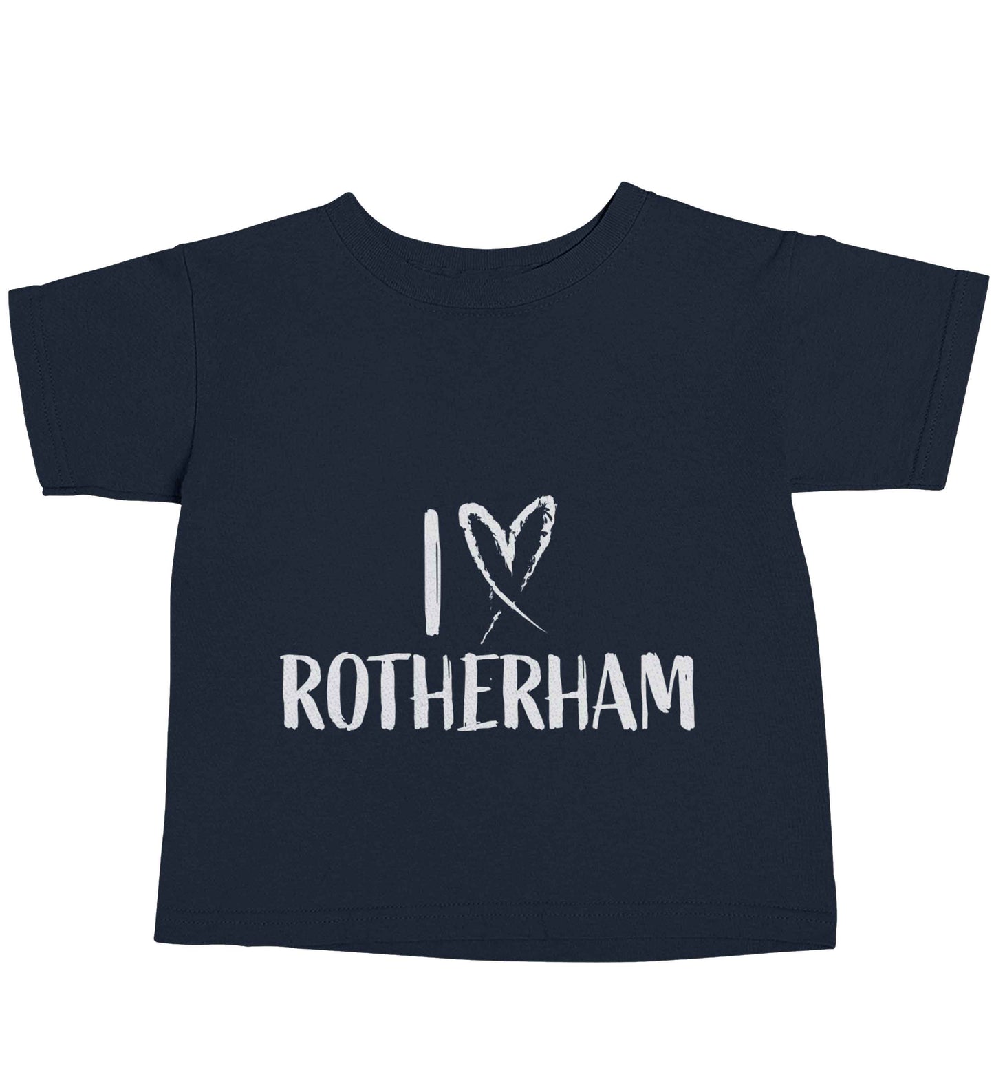 I love Rotherham navy baby toddler Tshirt 2 Years