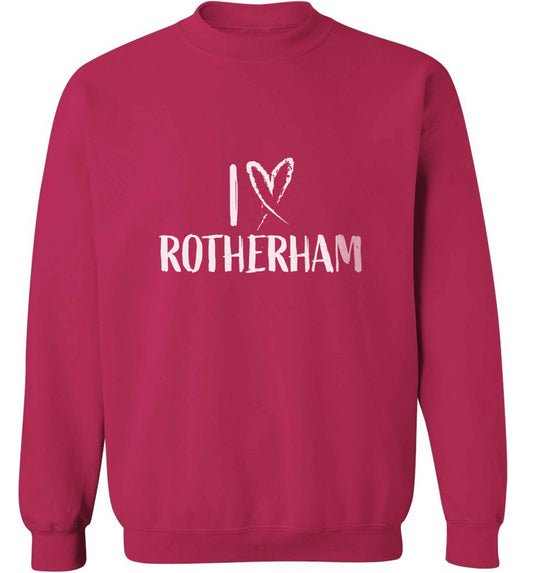 I love Rotherham adult's unisex pink sweater 2XL