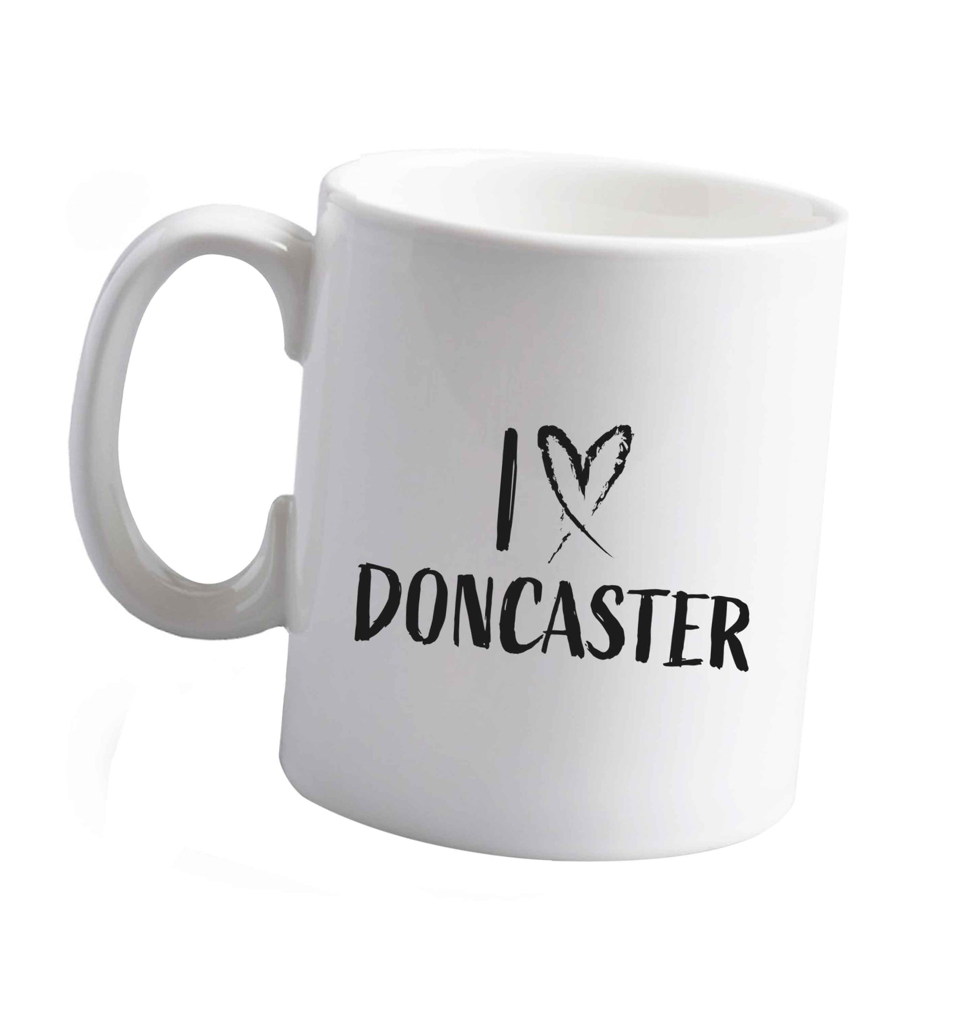 10 oz I love Doncaster ceramic mug right handed