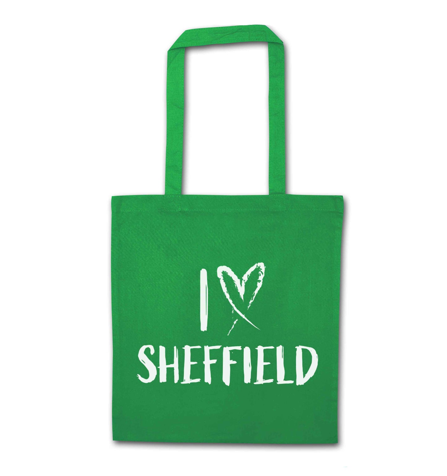I love Sheffield green tote bag