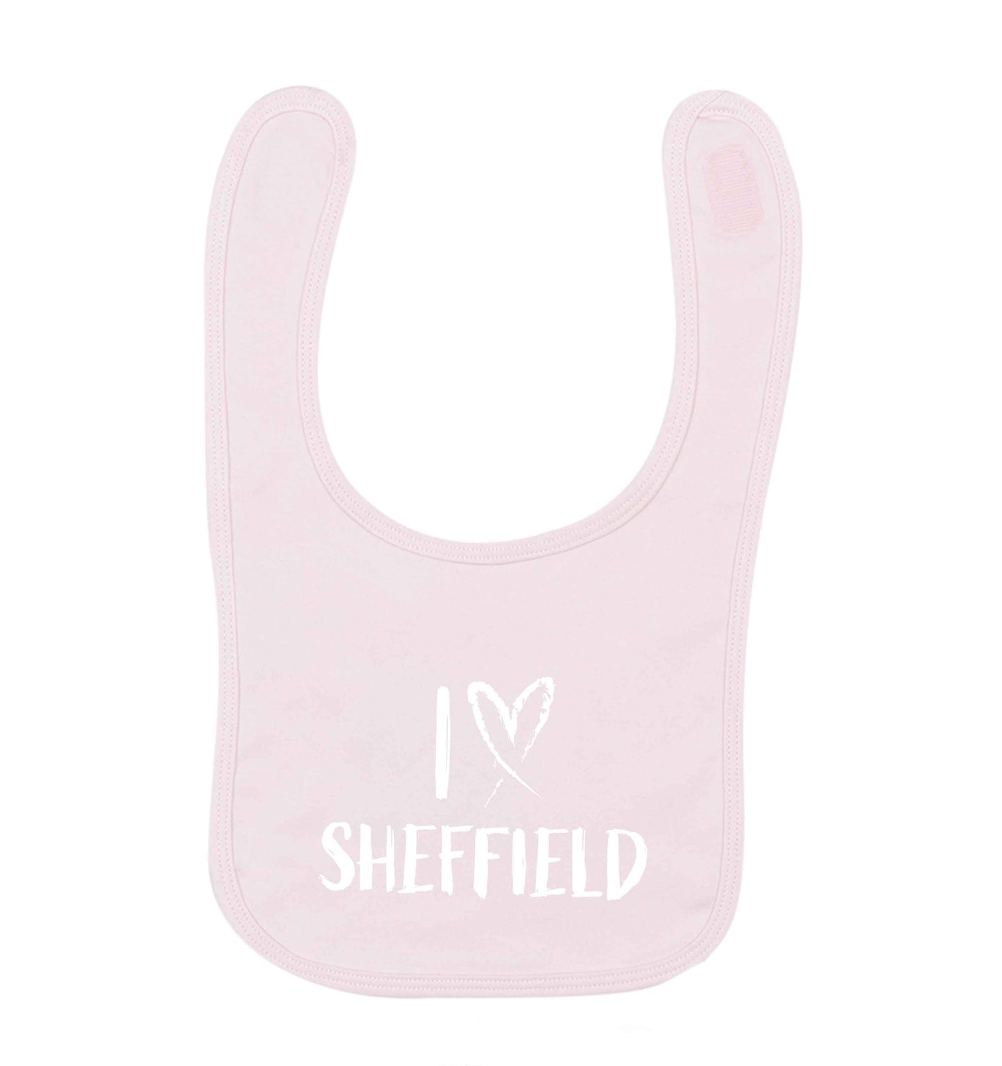 I love Sheffield pale pink baby bib