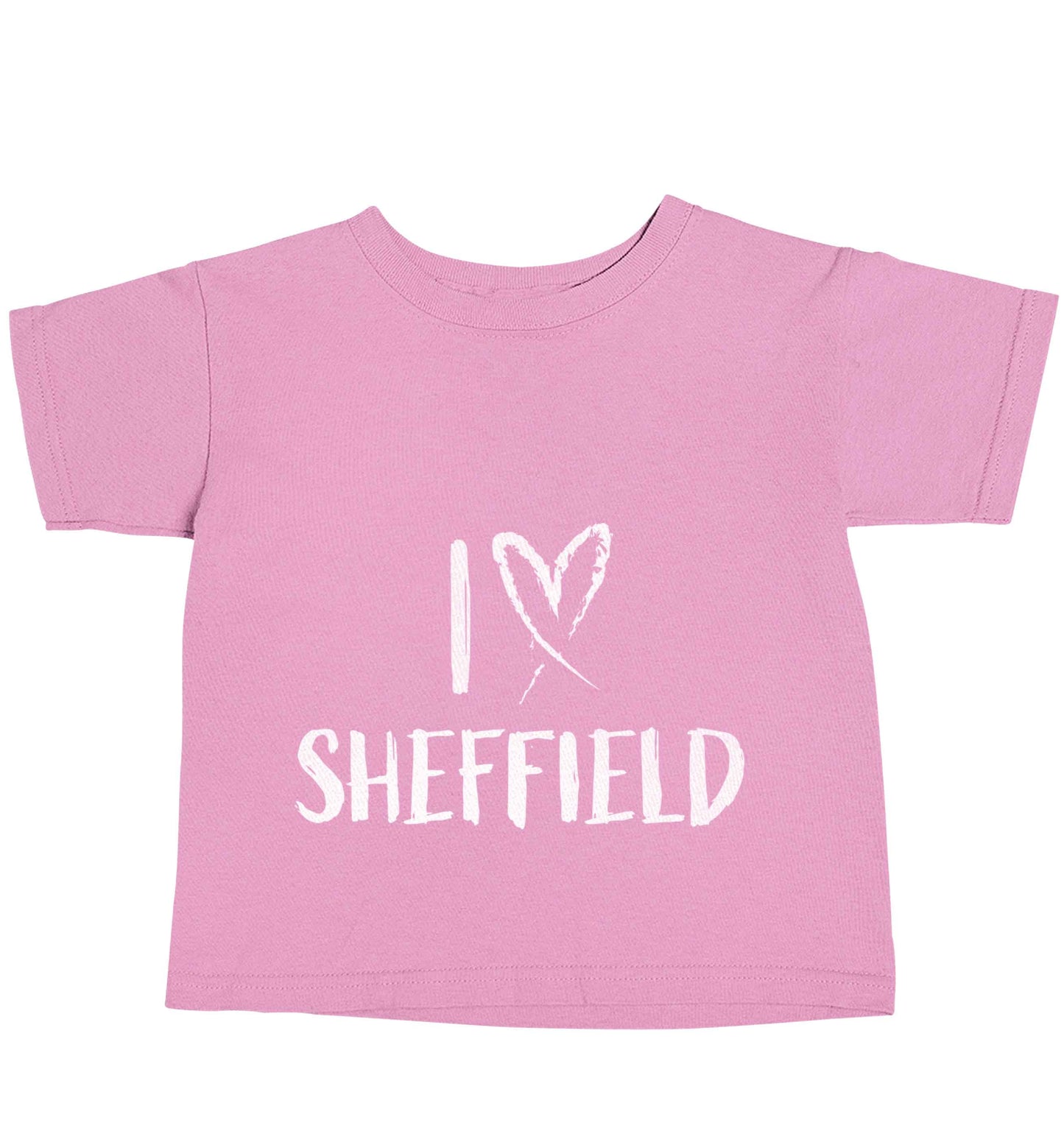 I love Sheffield light pink baby toddler Tshirt 2 Years