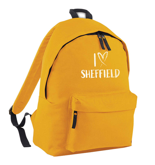 I love Sheffield mustard adults backpack