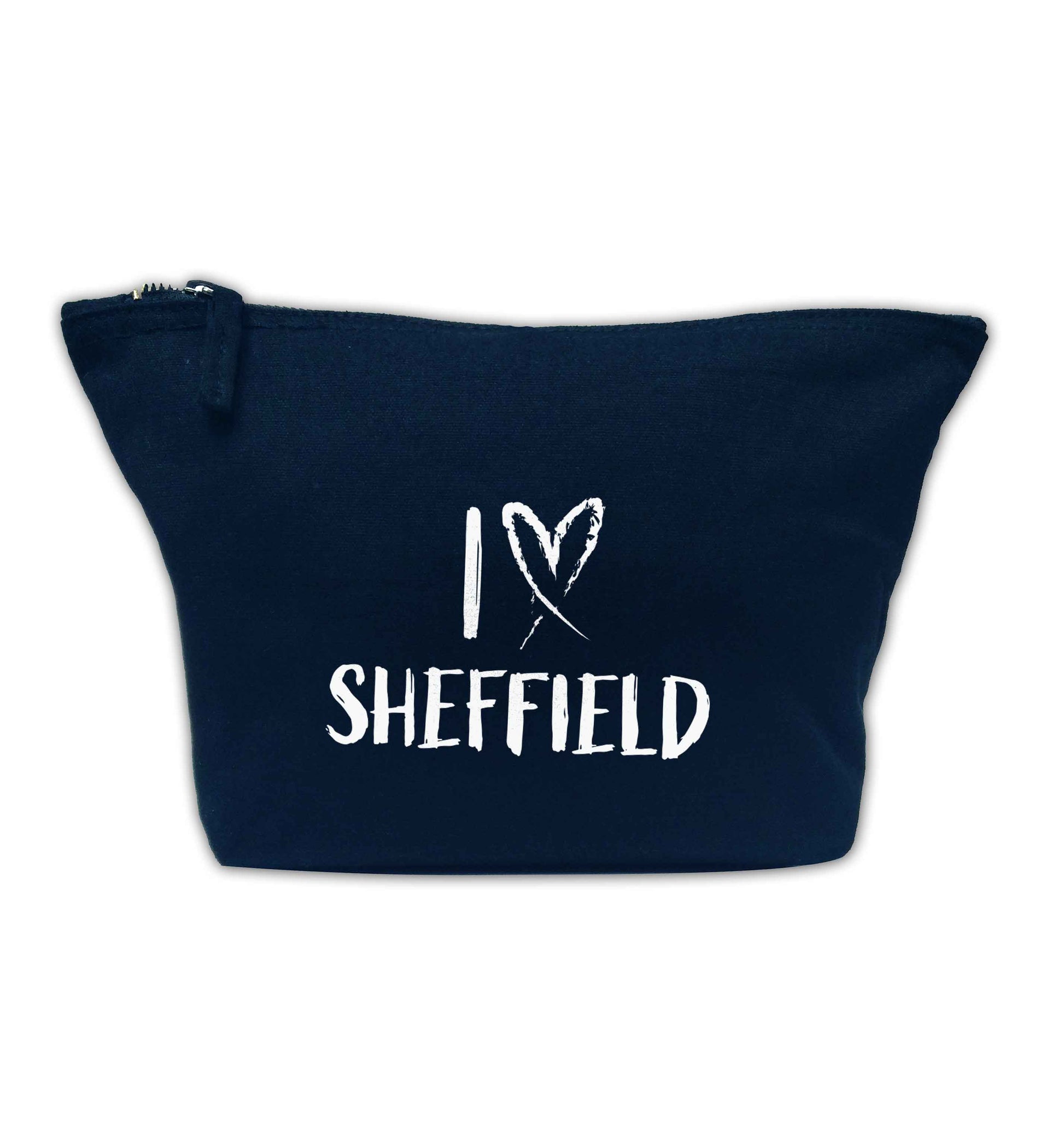 I love Sheffield navy makeup bag