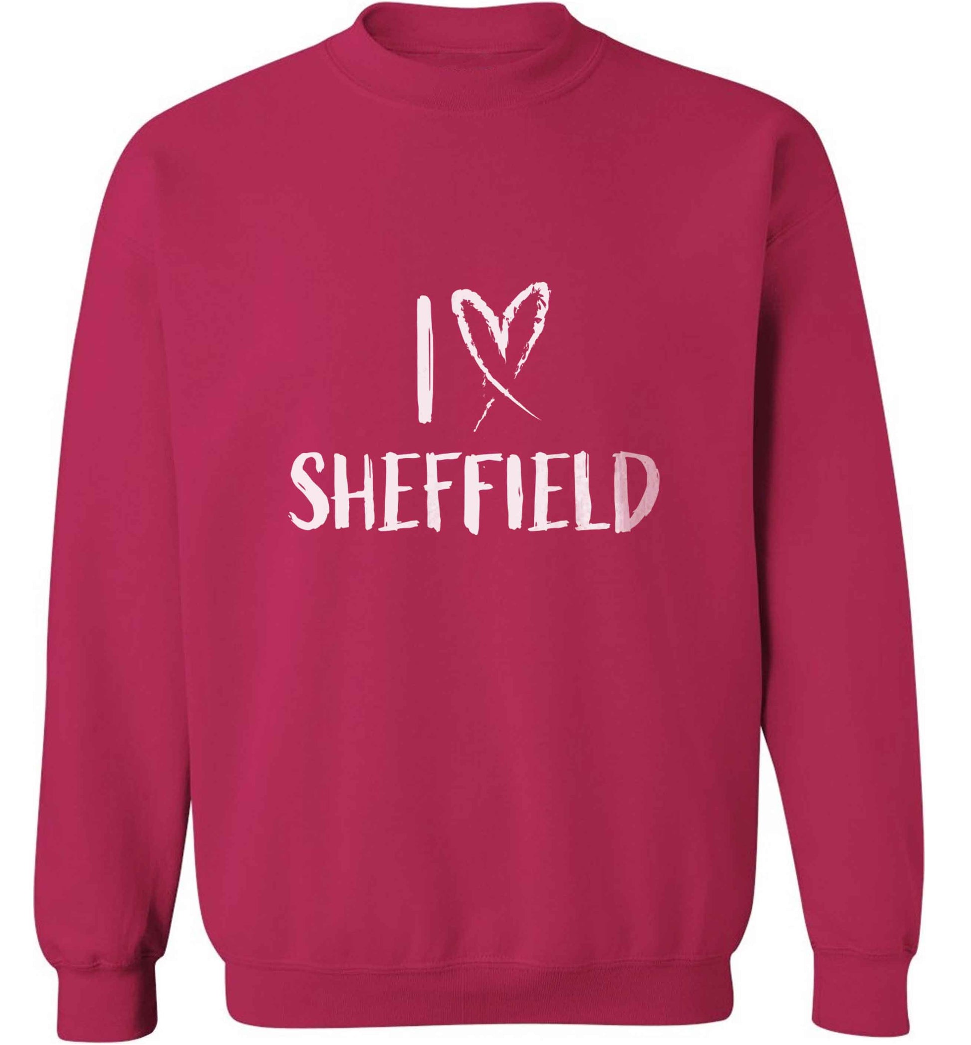 I love Sheffield adult's unisex pink sweater 2XL