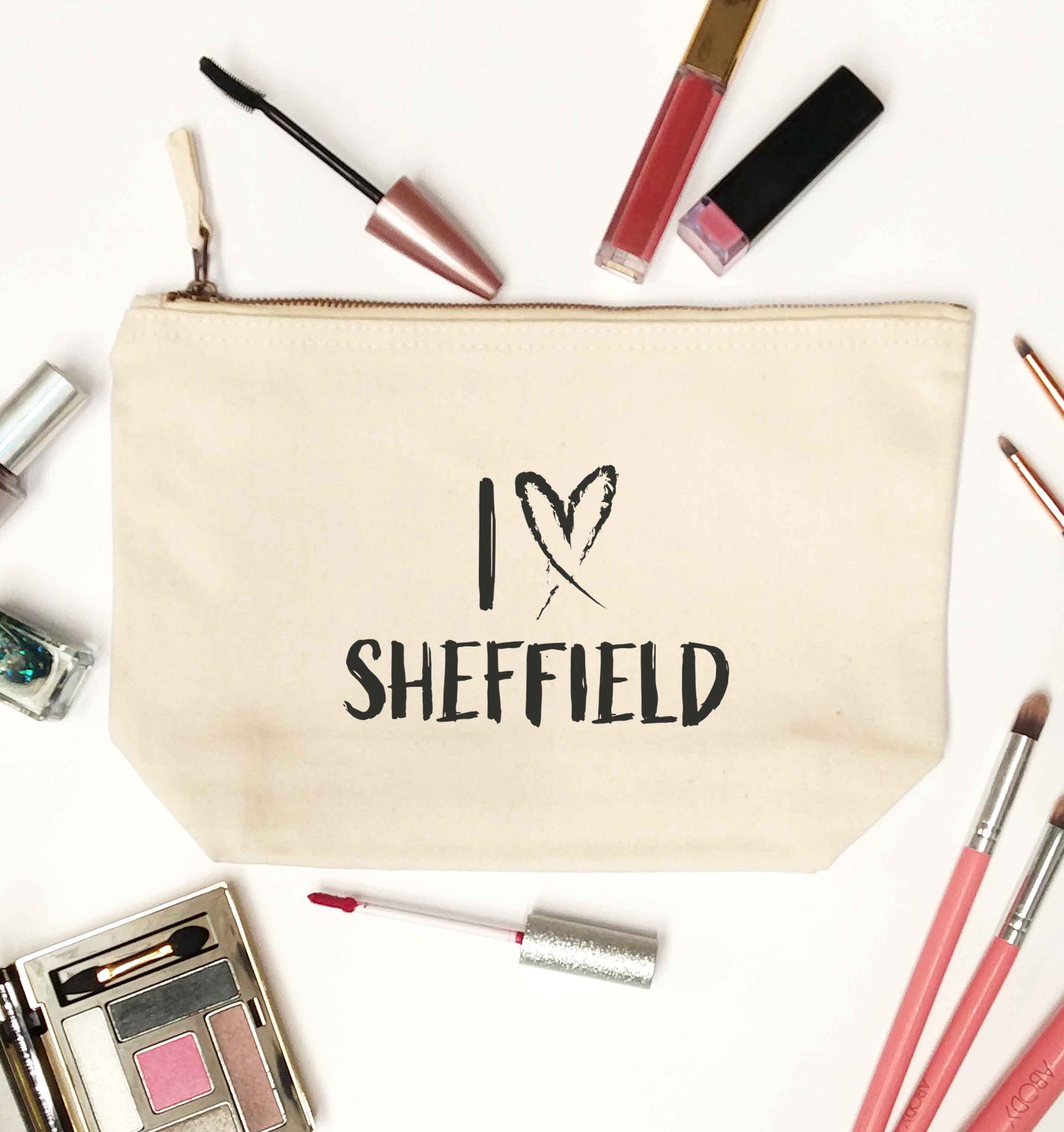 I love Sheffield natural makeup bag