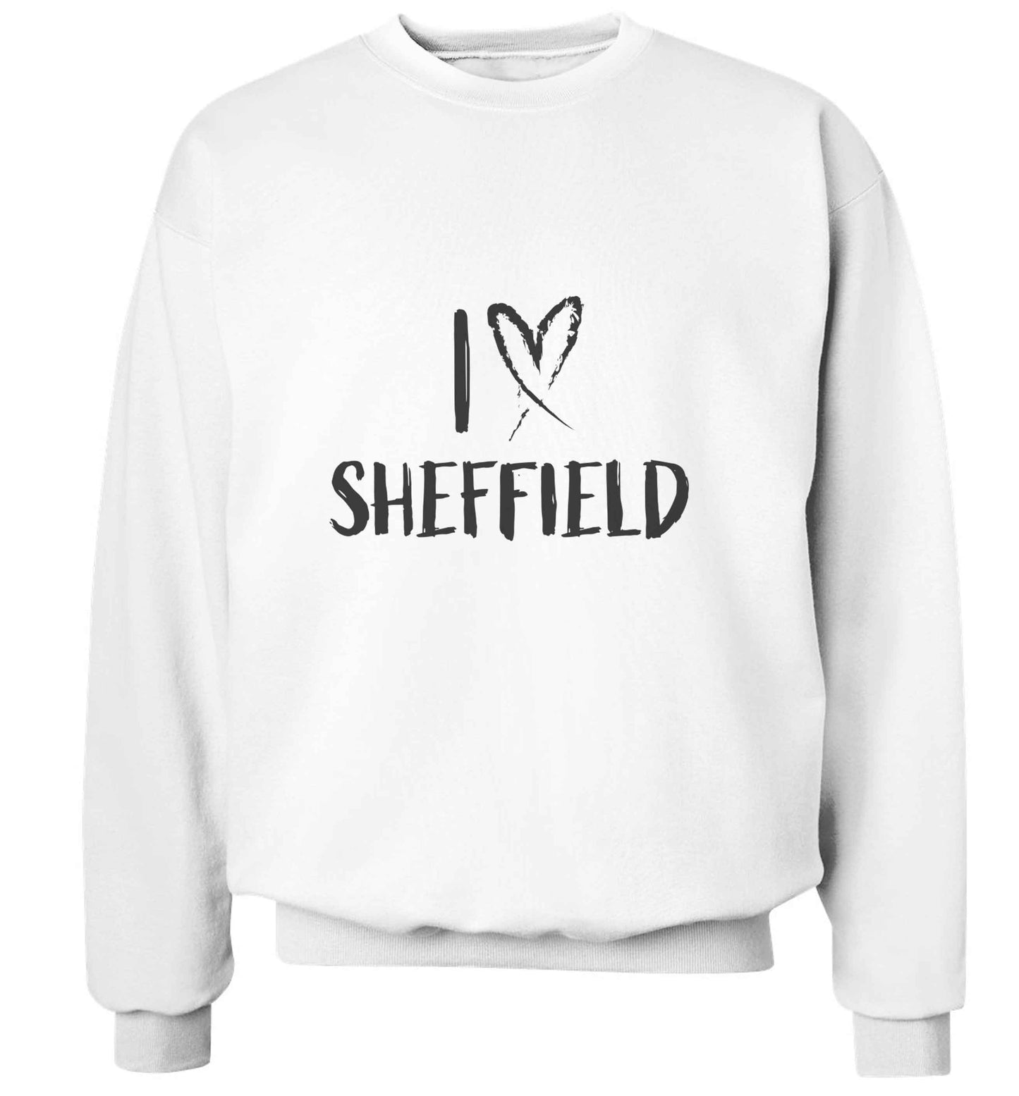 I love Sheffield adult's unisex white sweater 2XL