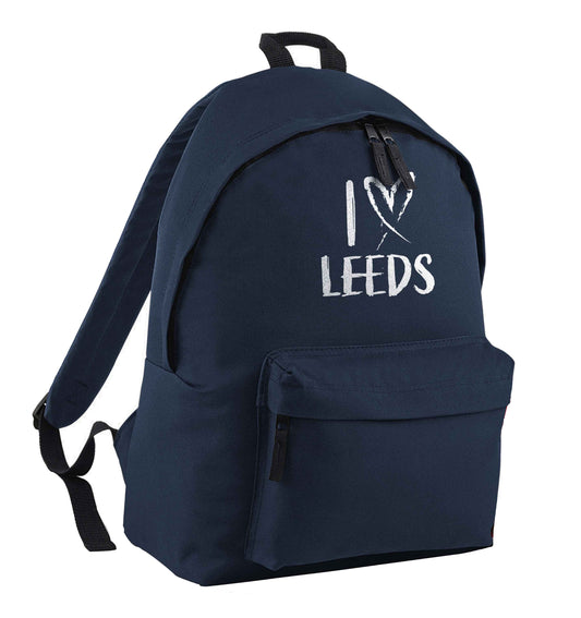 I love Leeds navy children's backpack