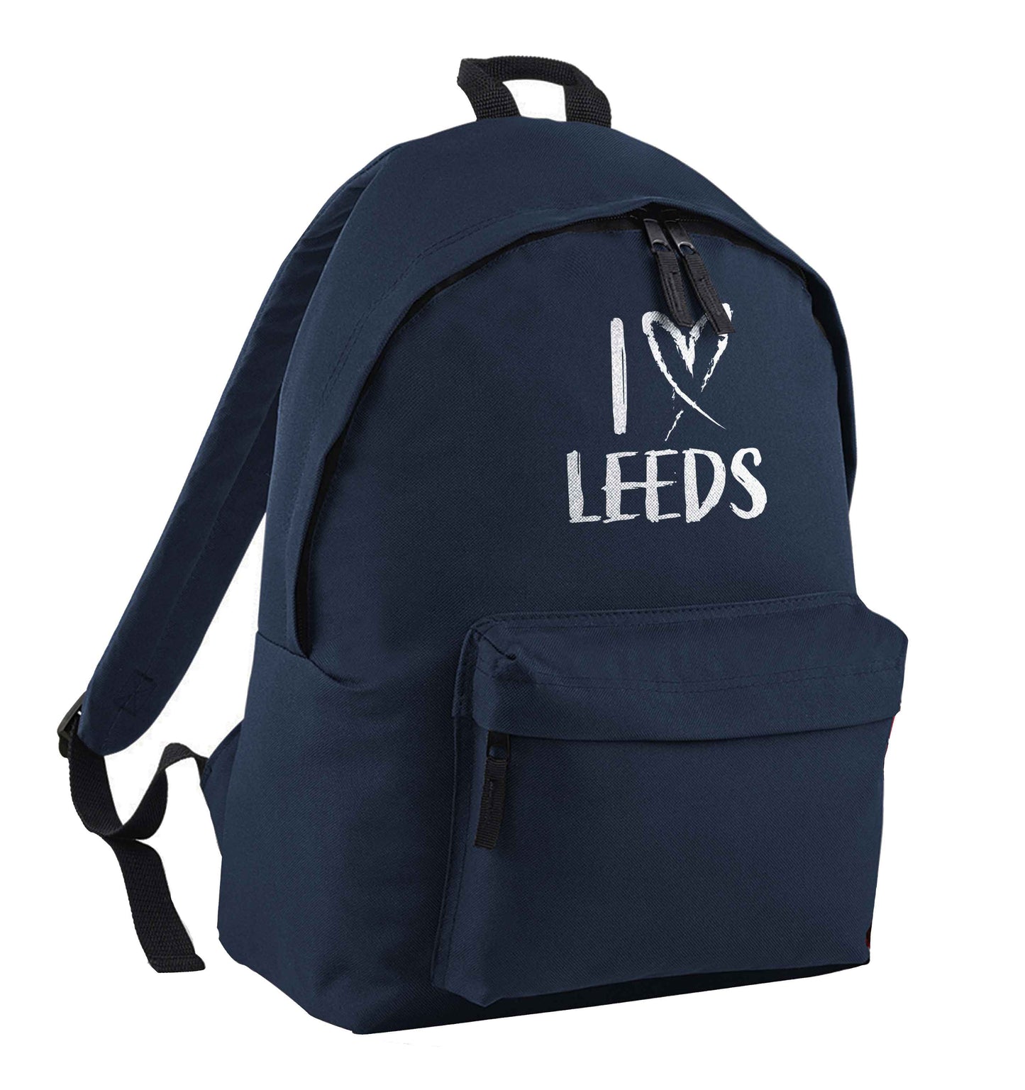 I love Leeds navy adults backpack