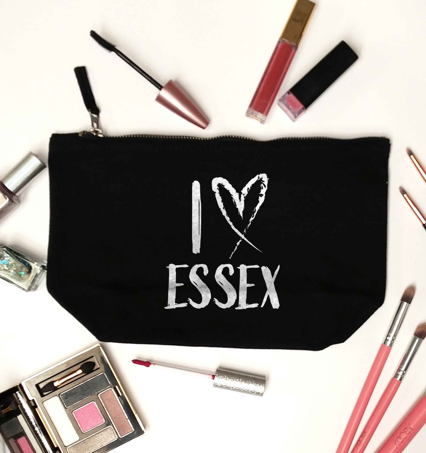 I love Essex black makeup bag