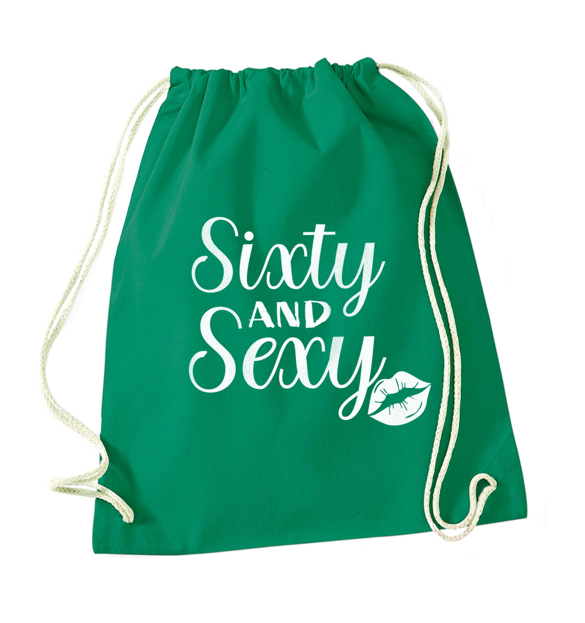Sixty and sexy green drawstring bag