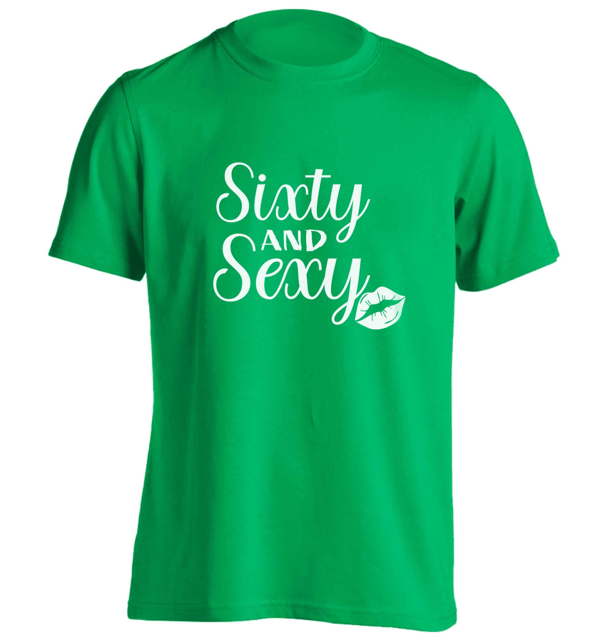 Sixty and sexy adults unisex green Tshirt 2XL