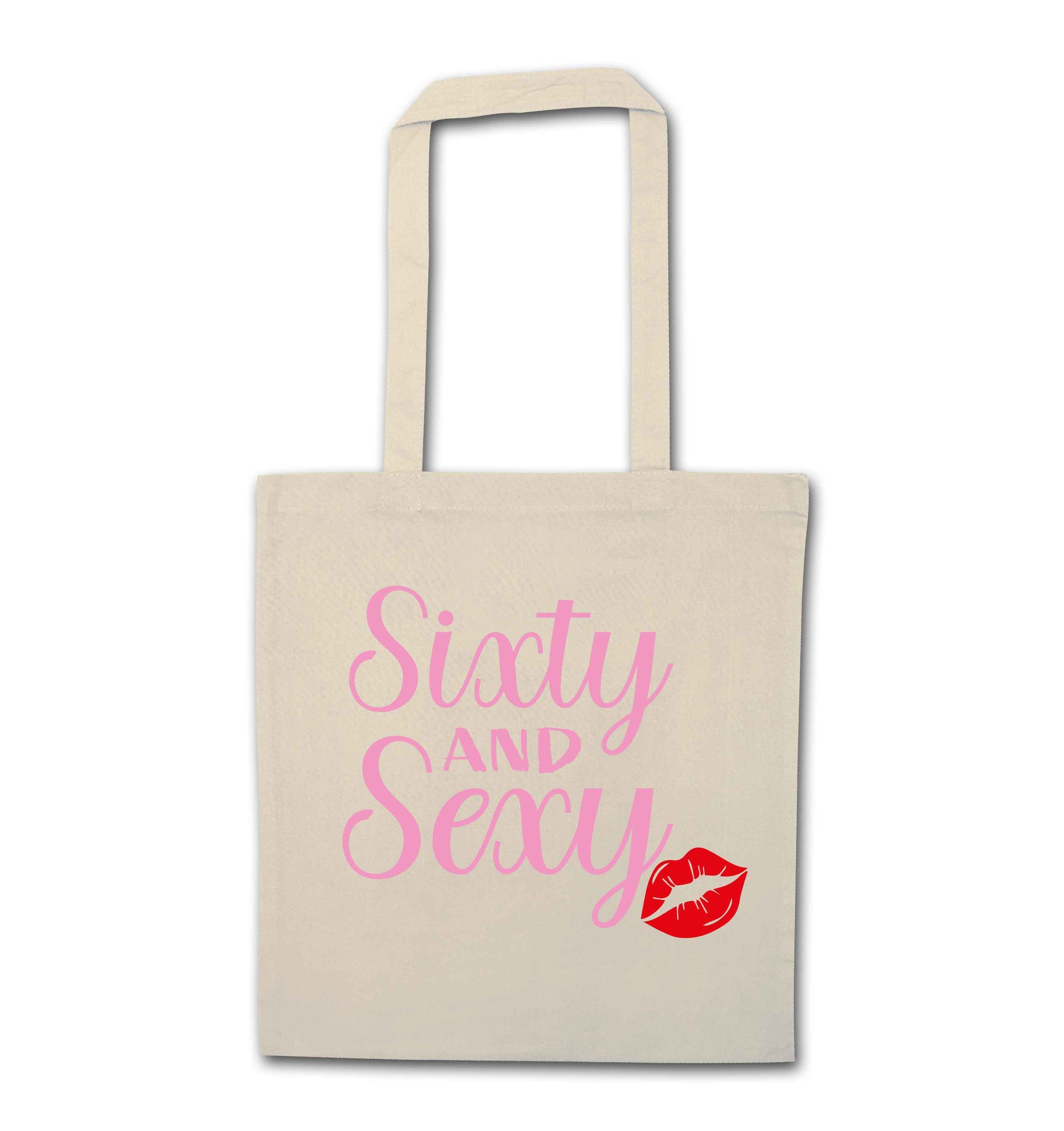 Sixty and sexy natural tote bag