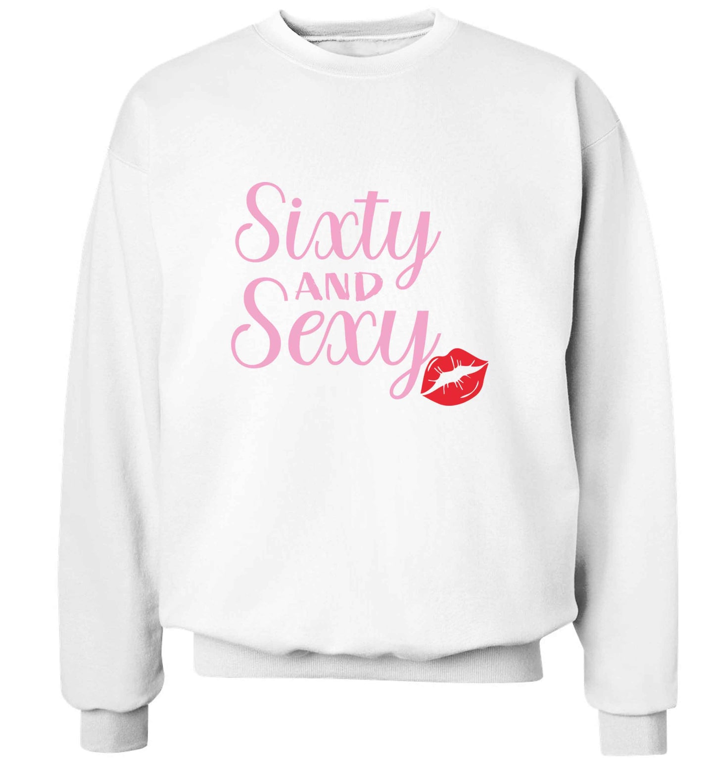Sixty and sexy adult's unisex white sweater 2XL