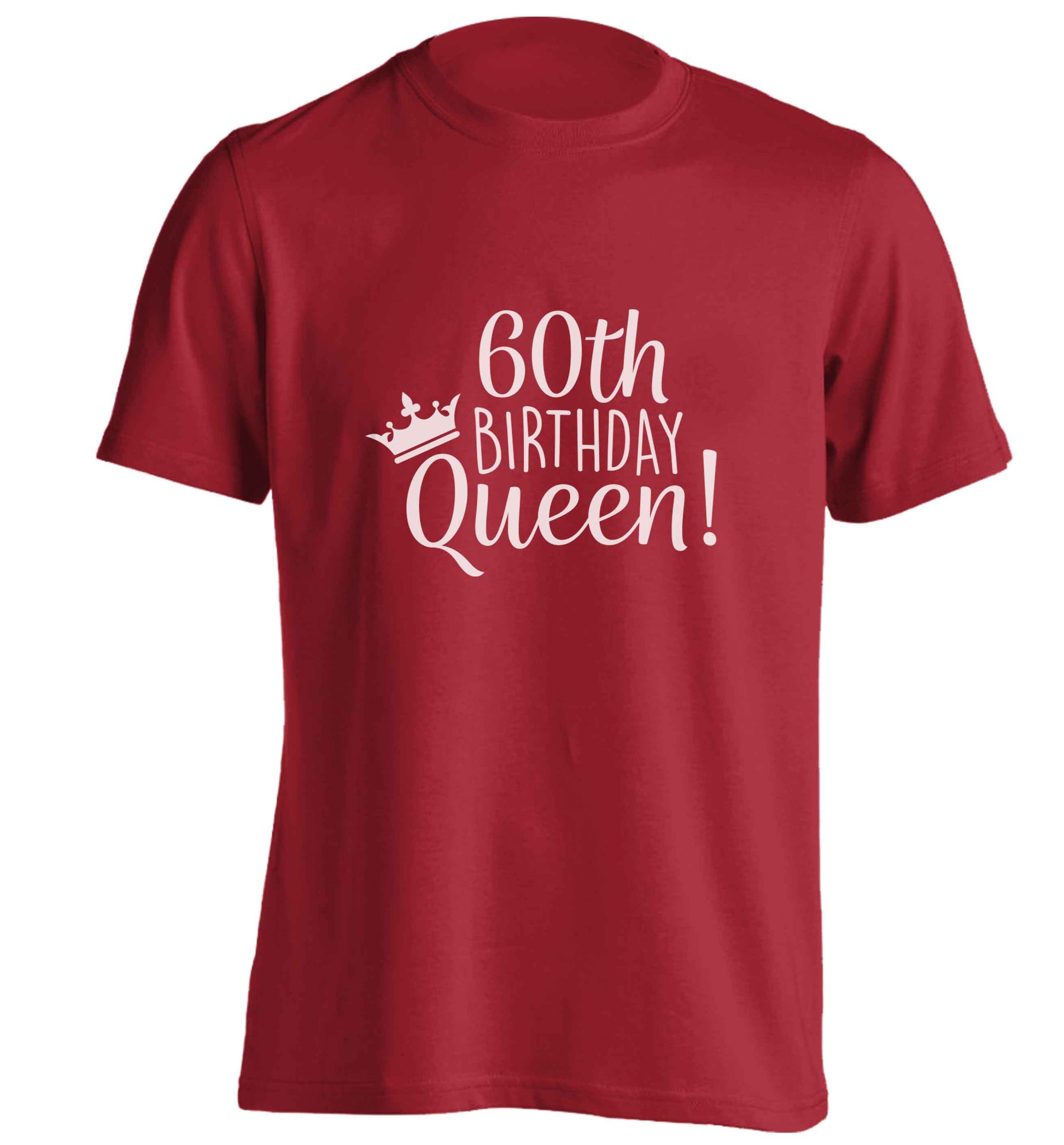 60th birthday Queen adults unisex red Tshirt 2XL