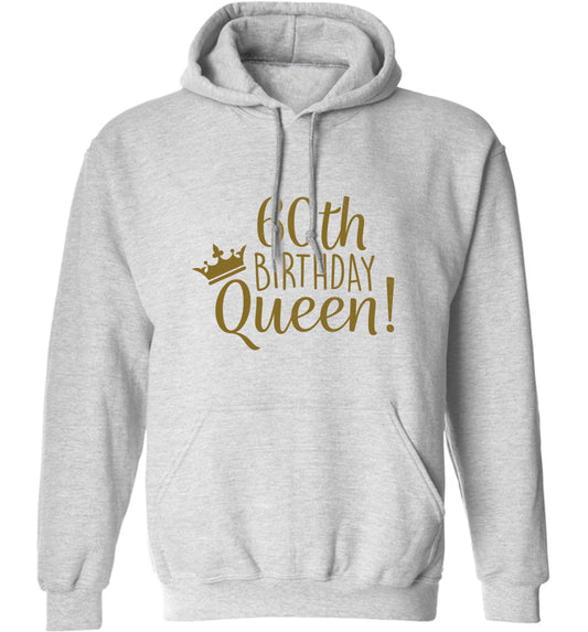 60th birthday Queen adults unisex grey hoodie 2XL