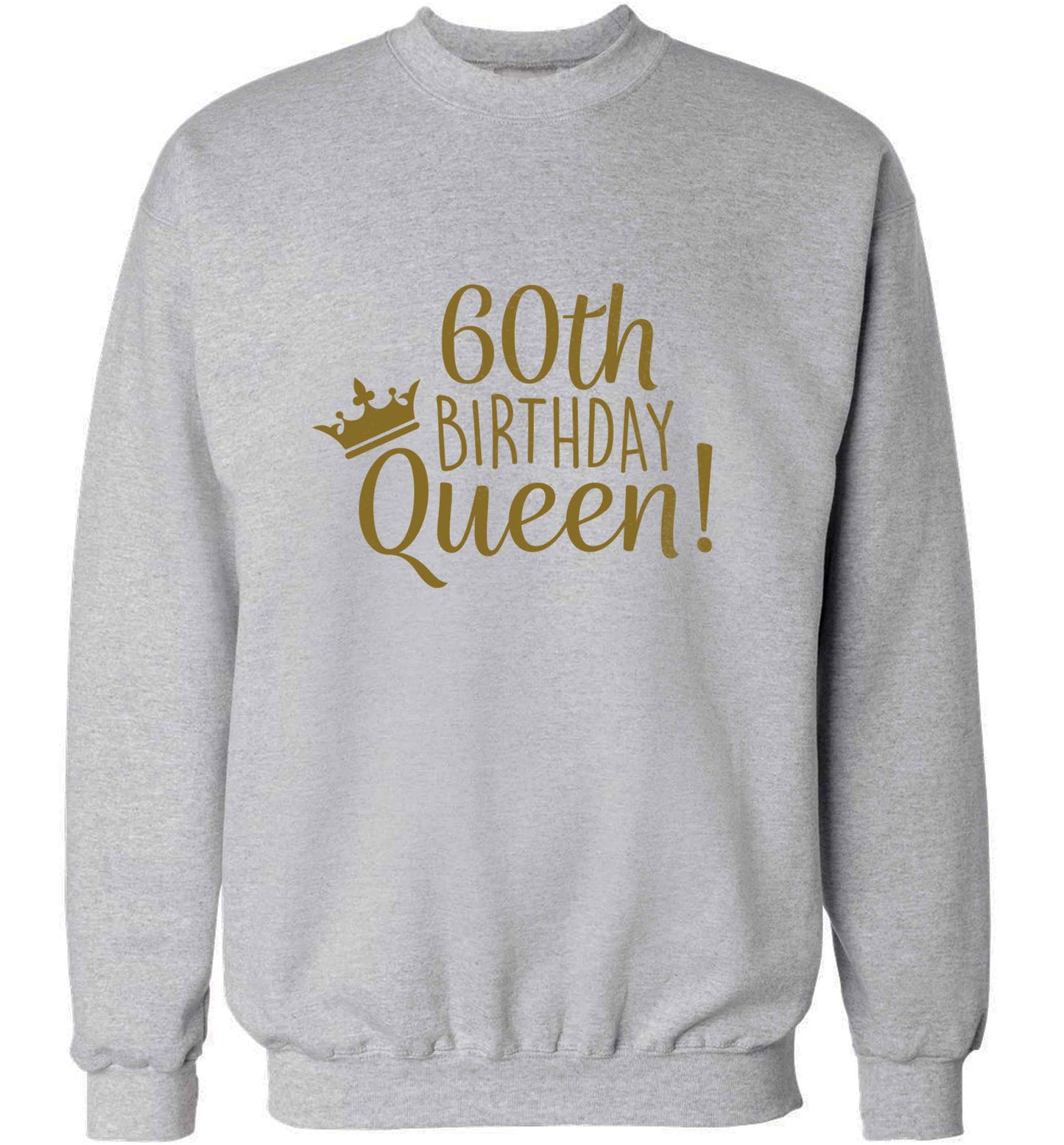 60th birthday Queen adult's unisex grey sweater 2XL