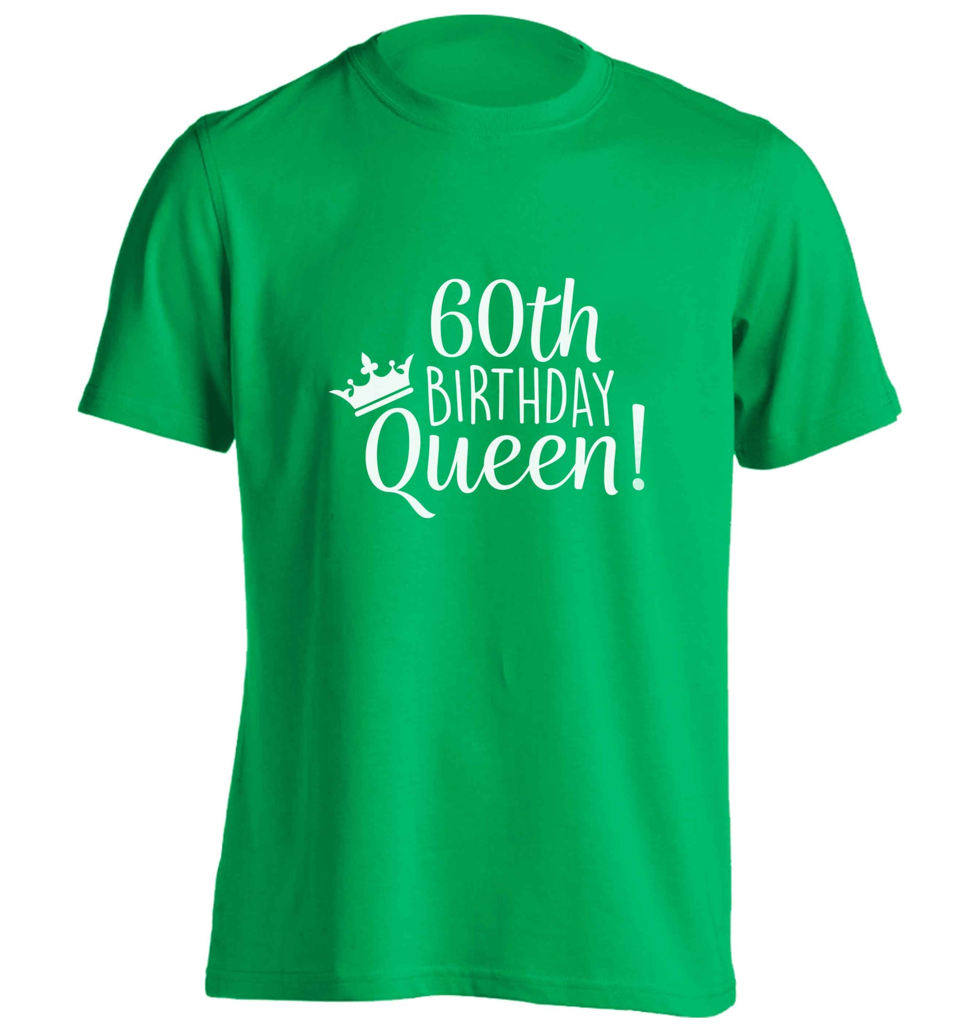 60th birthday Queen adults unisex green Tshirt 2XL