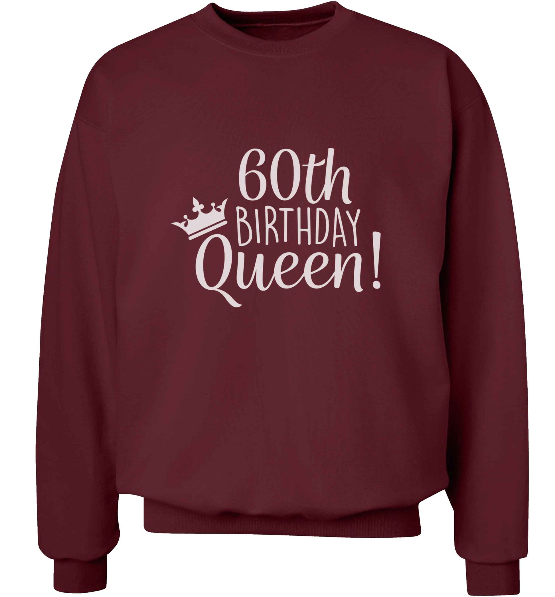 60th birthday Queen adult's unisex maroon sweater 2XL