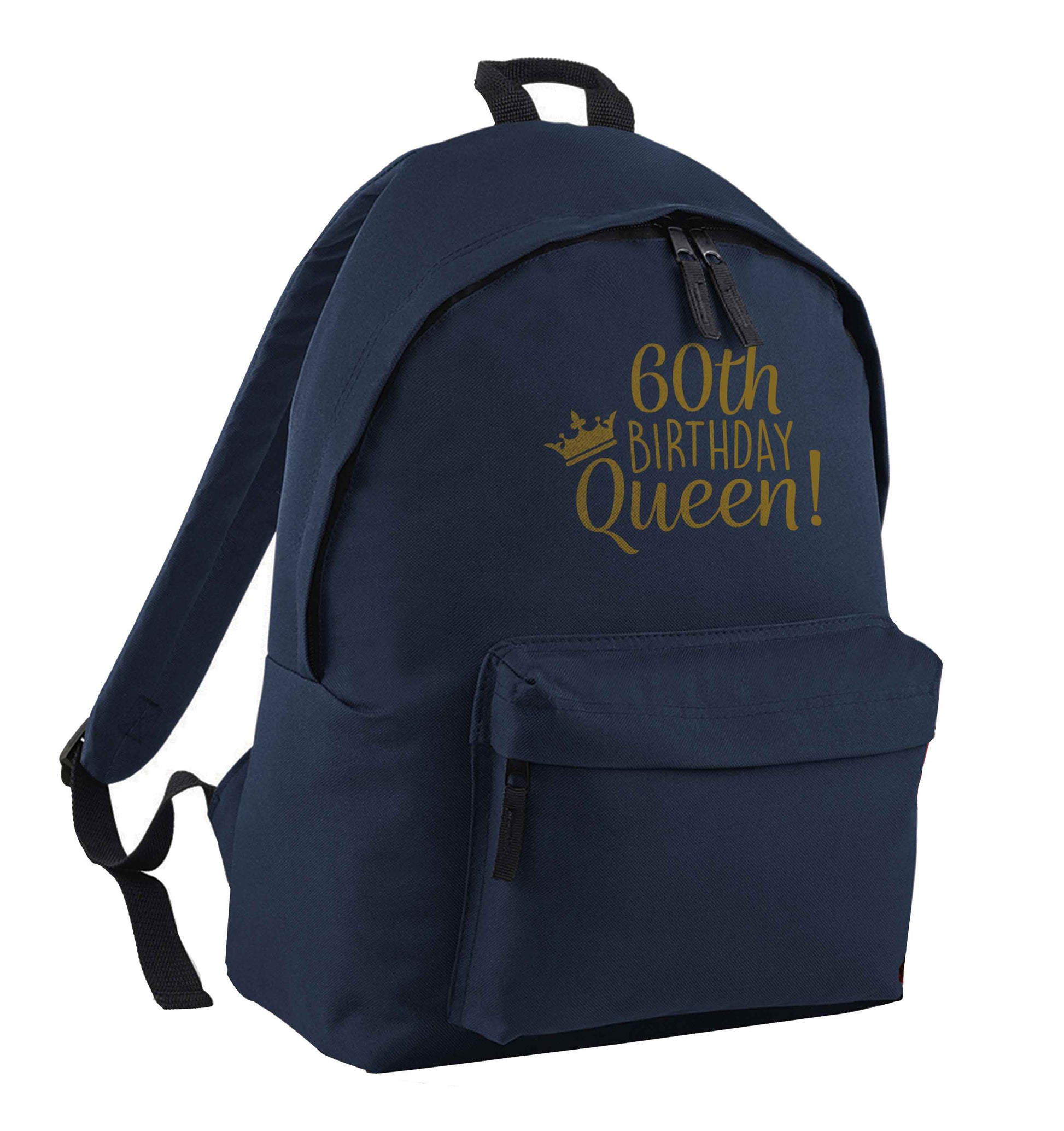60th birthday Queen navy adults backpack