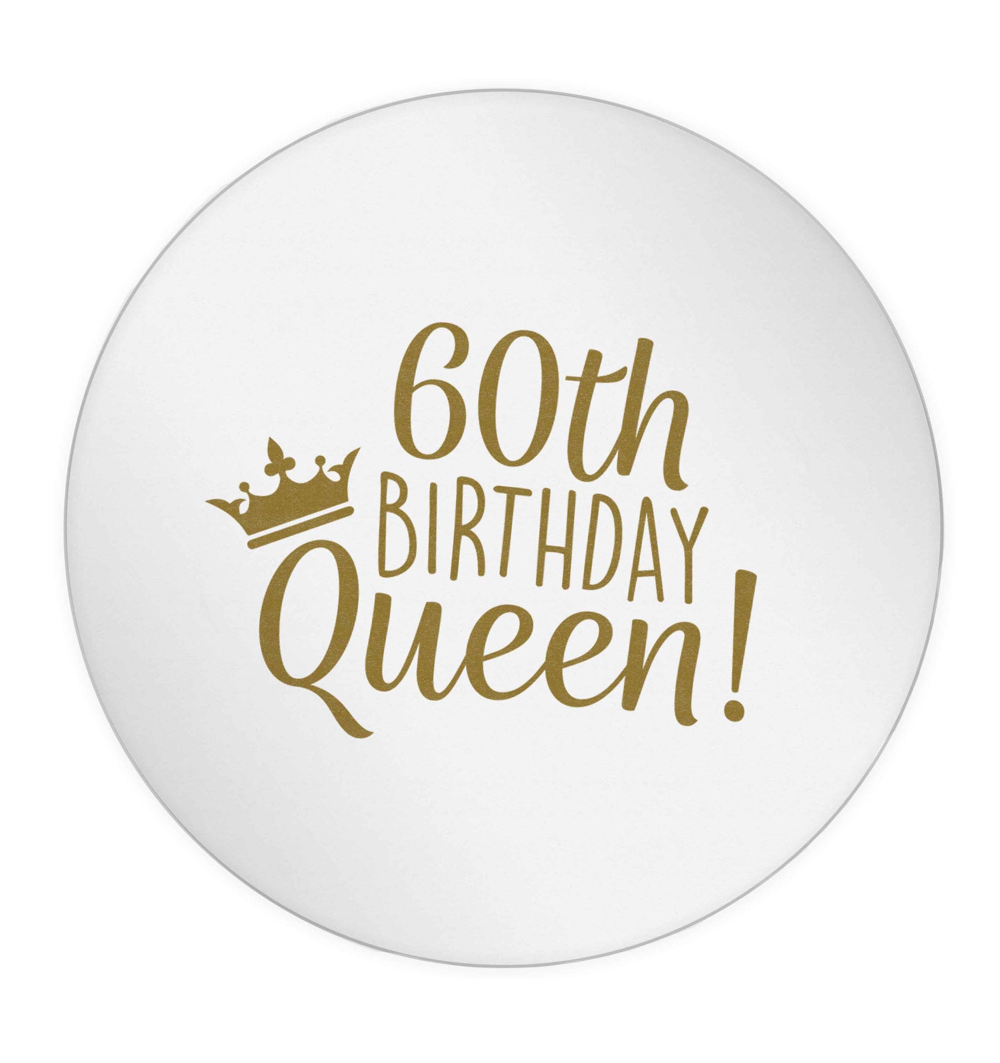 60th birthday Queen 24 @ 45mm matt circle stickers