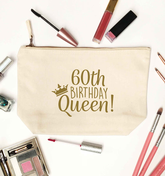 60th birthday Queen natural makeup bag