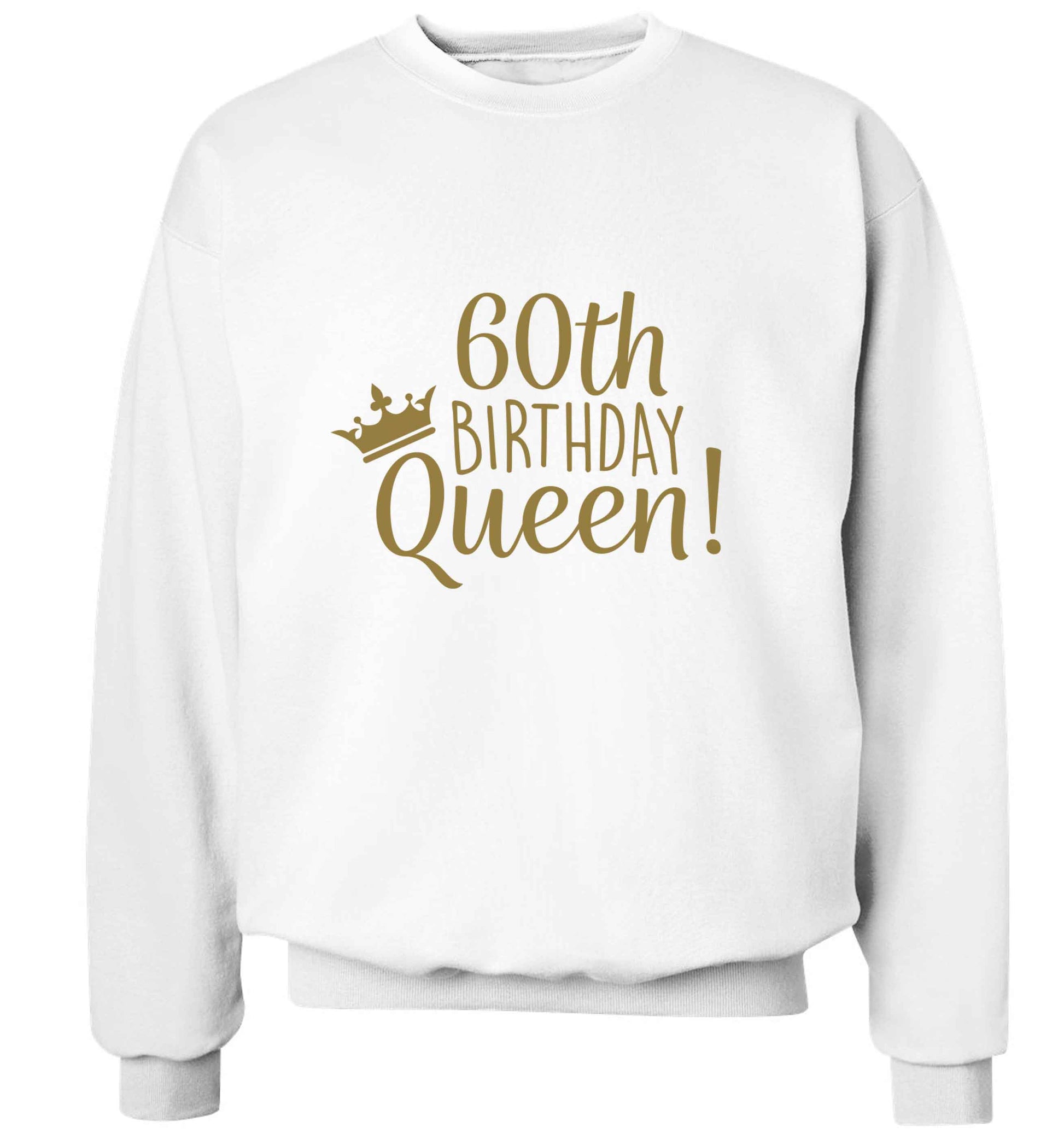 60th birthday Queen adult's unisex white sweater 2XL