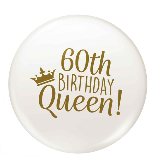 60th birthday Queen small 25mm Pin badge